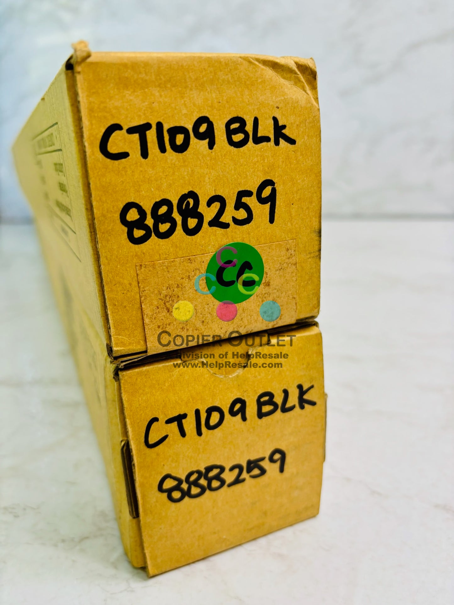 2 Genuine Ricoh 25A0, 26A0, 27A0 Black Toner CT109BLK, 888259
