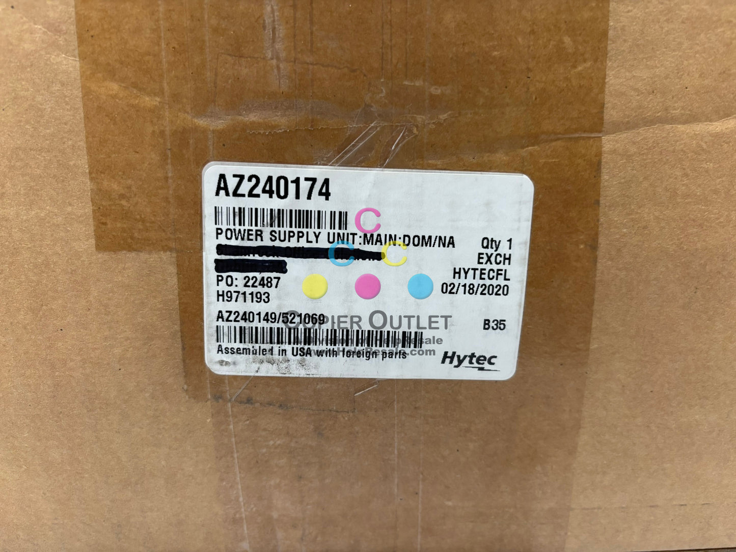Genuine Ricoh MP6001, 7001 Power Supply Unit AZ240174 (Refurbished by Hytec)