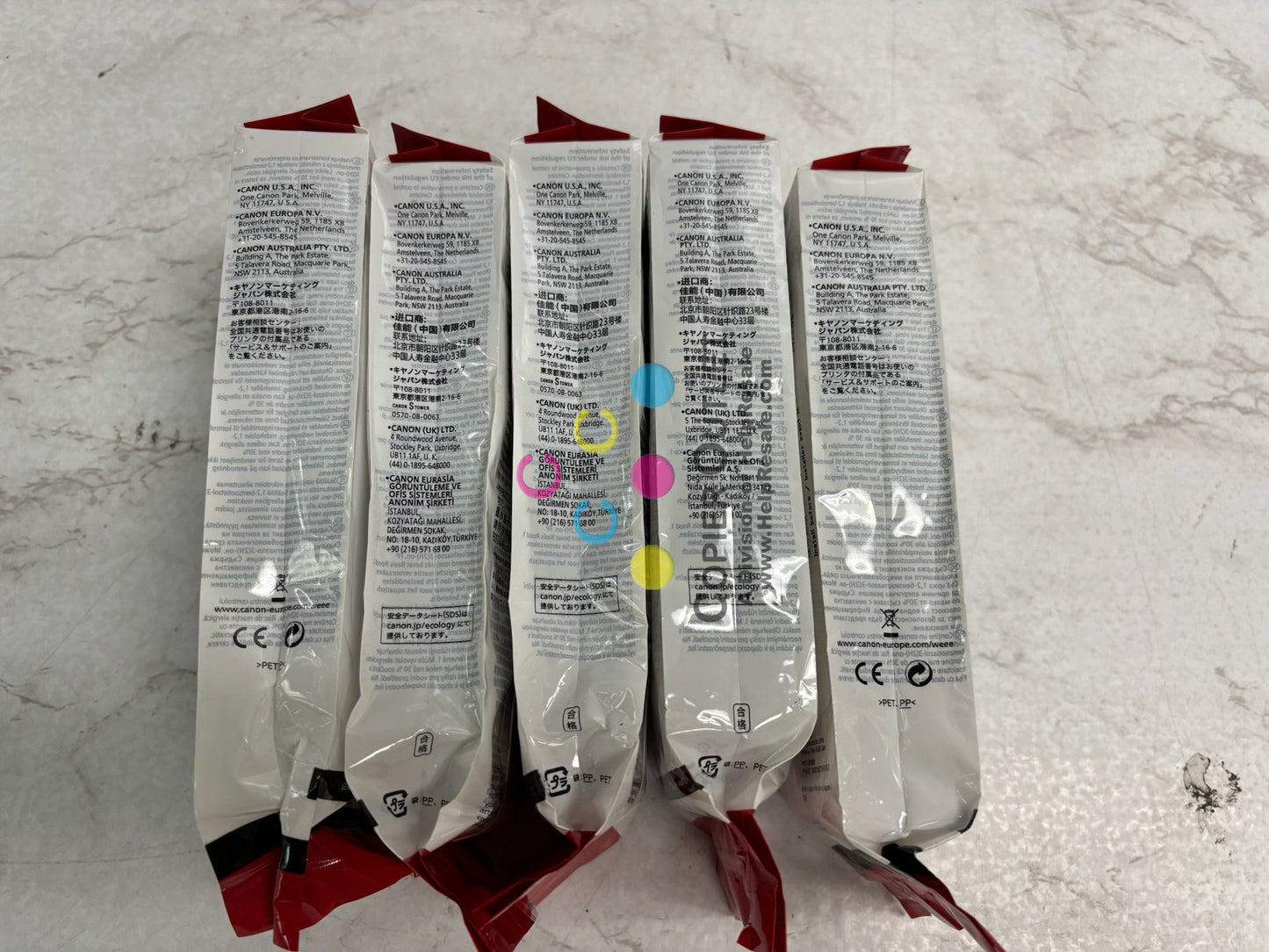 5 Genuine Canon iPF680,iPF780 M,Y, Black, Matte Black Inks PFI-207 (2021-2025)