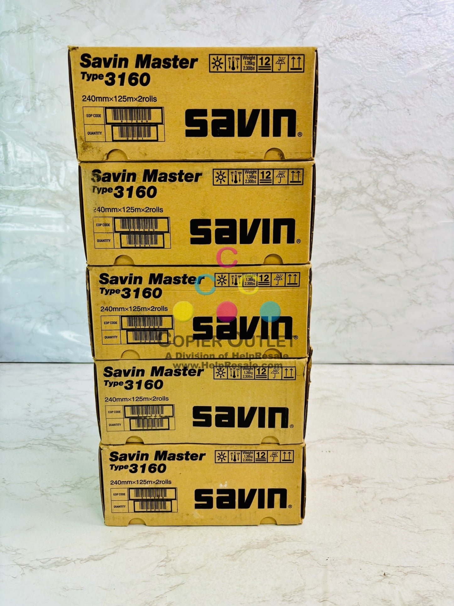 5 Genuine Savin 3160DNP Roll Type 3160, 9893, 817569 (10 Roll in Total)