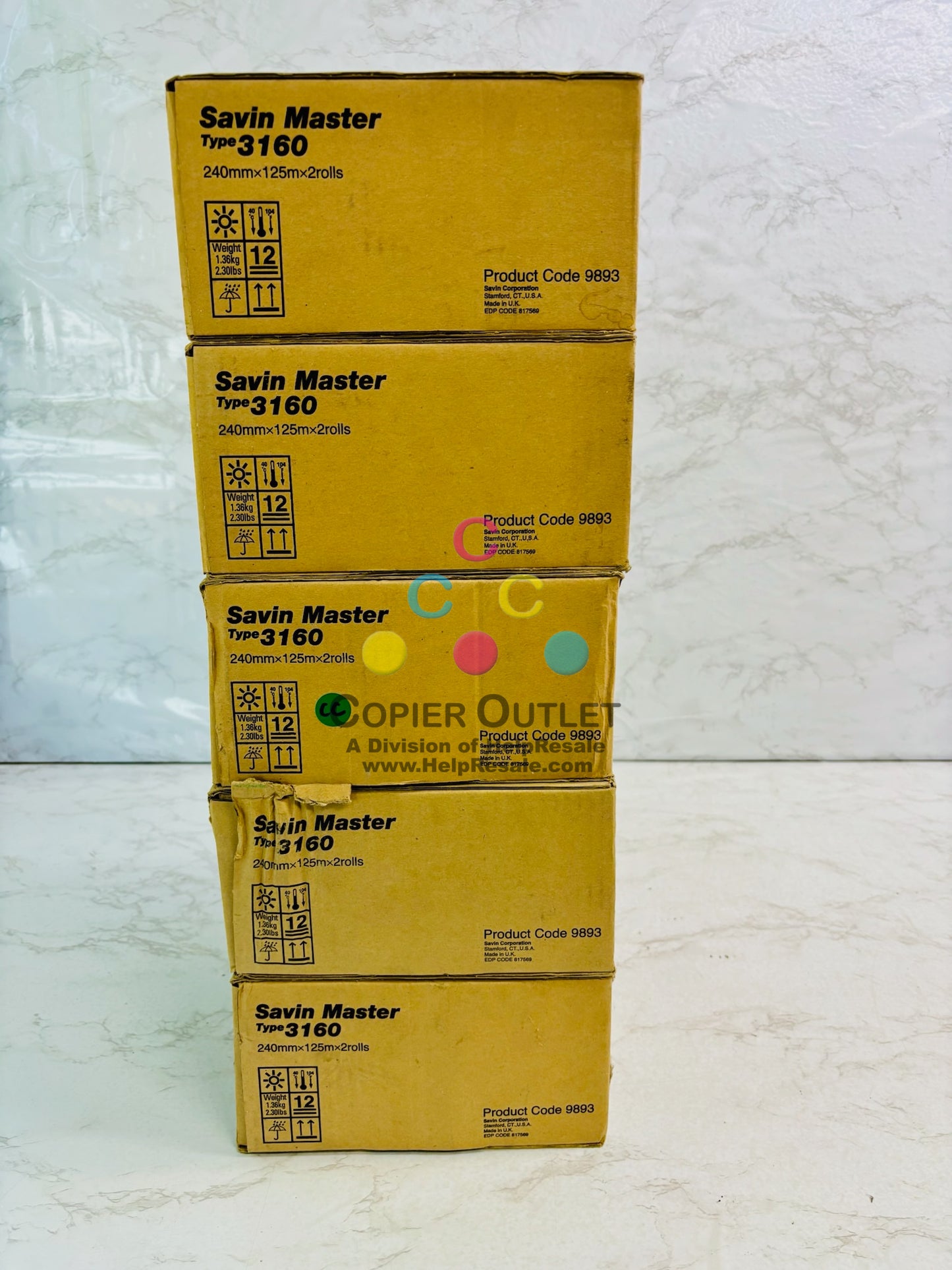 5 Genuine Savin 3160DNP Roll Type 3160, 9893, 817569 (10 Roll in Total)