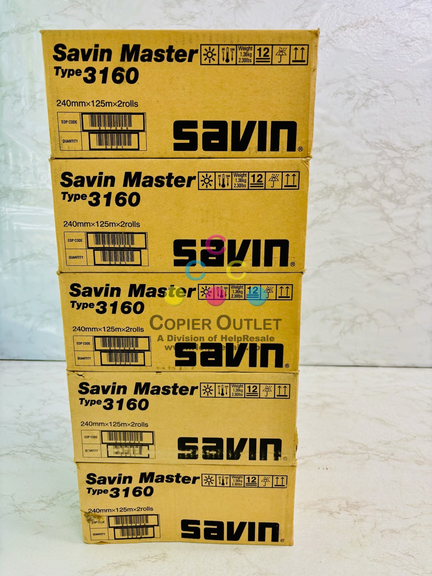5 Genuine Savin 3160DNP Roll Type 3160, 9893, 817569 (10 Roll in Total)