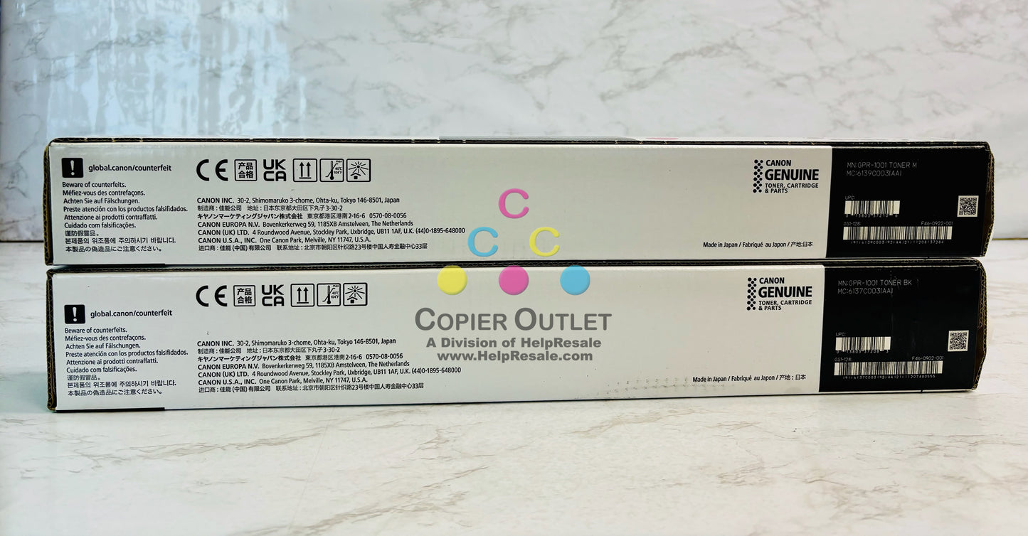 2 Genuine Canon ImageFORCE C5140, C5150 Magenta & Black Toner GPR-1001,GPR1001