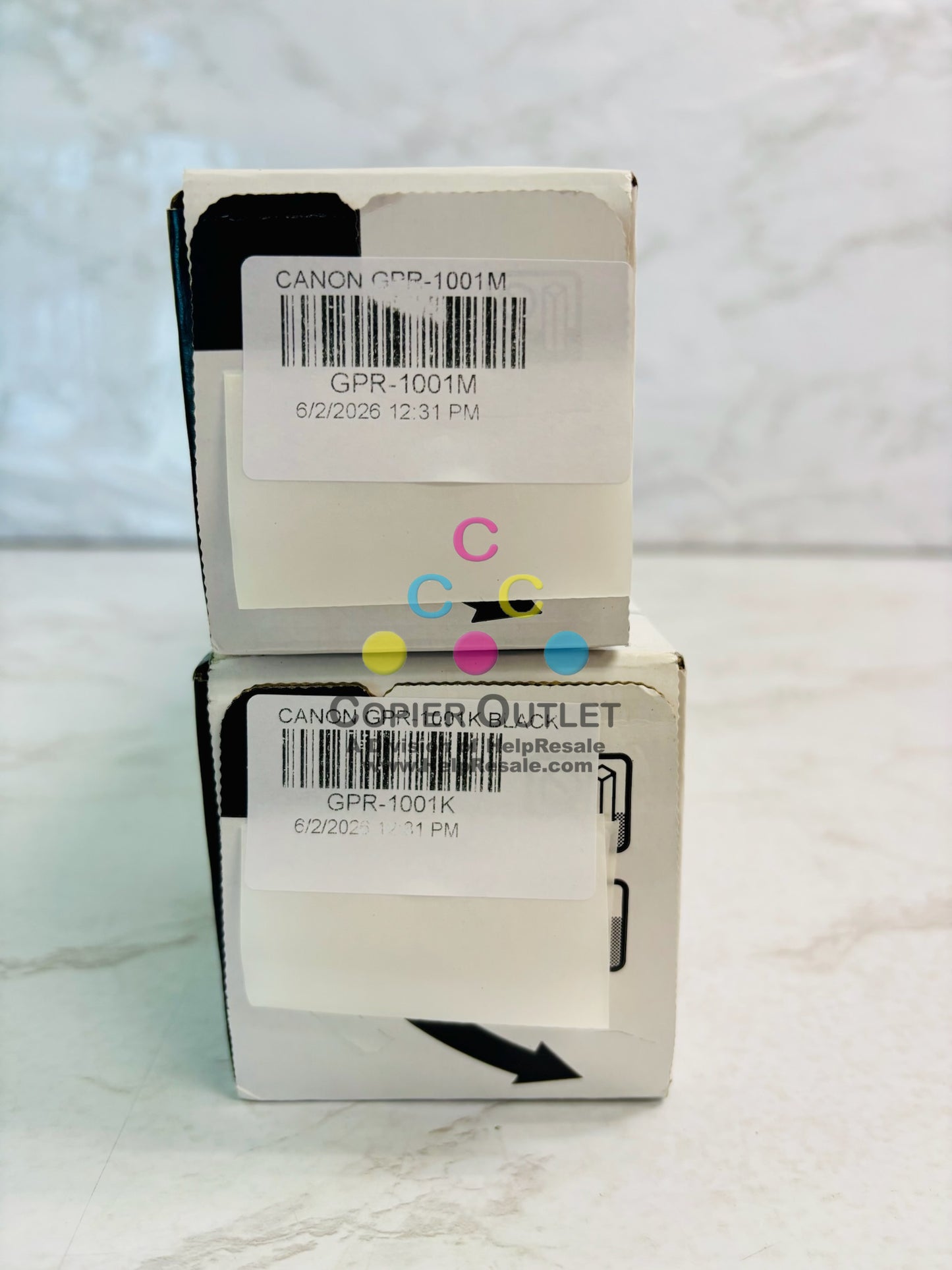 2 Genuine Canon ImageFORCE C5140, C5150 Magenta & Black Toner GPR-1001,GPR1001