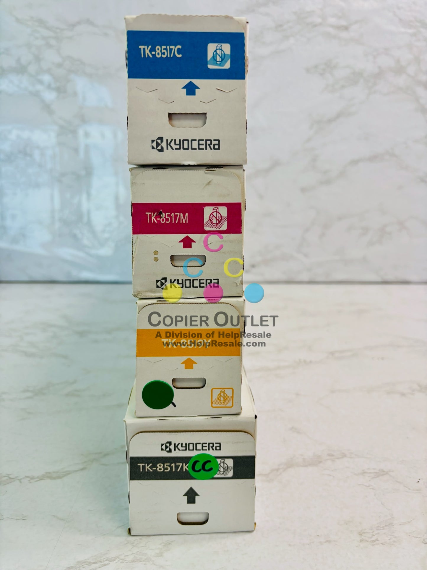 4 Genuine Kyocera TASKalfa 5052ci, 5053ci Cyan,Magenta,Yellow&Black Toner TK-8517