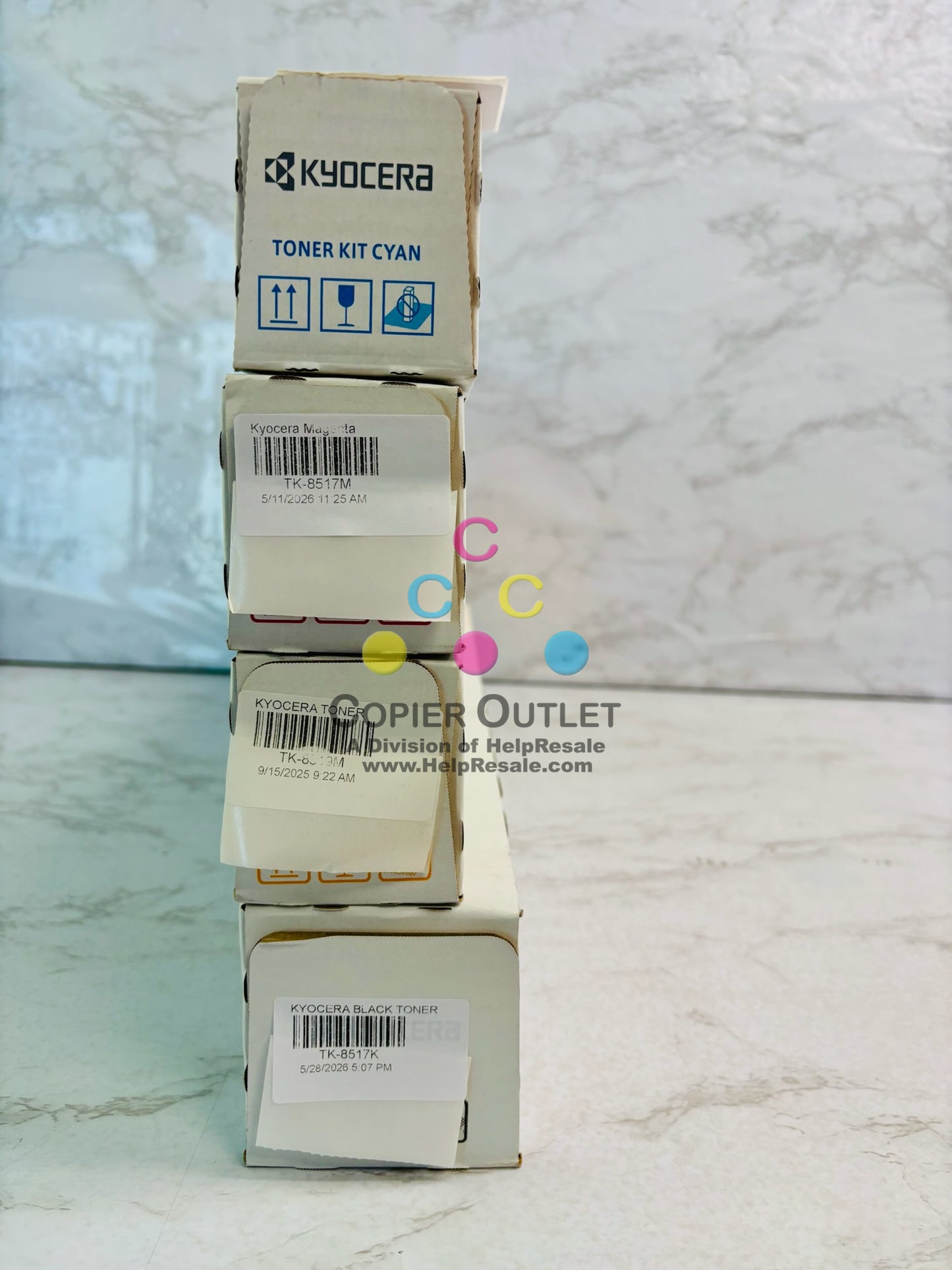 4 Genuine Kyocera TASKalfa 5052ci, 5053ci Cyan,Magenta,Yellow&Black Toner TK-8517