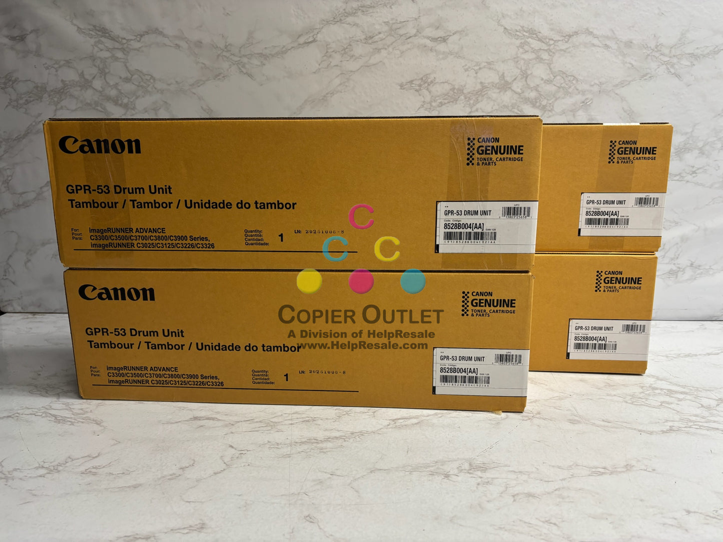 4 New Genuine Canon iR C3325,C3330,C3525 Drum Units GPR-53 8528B004AA