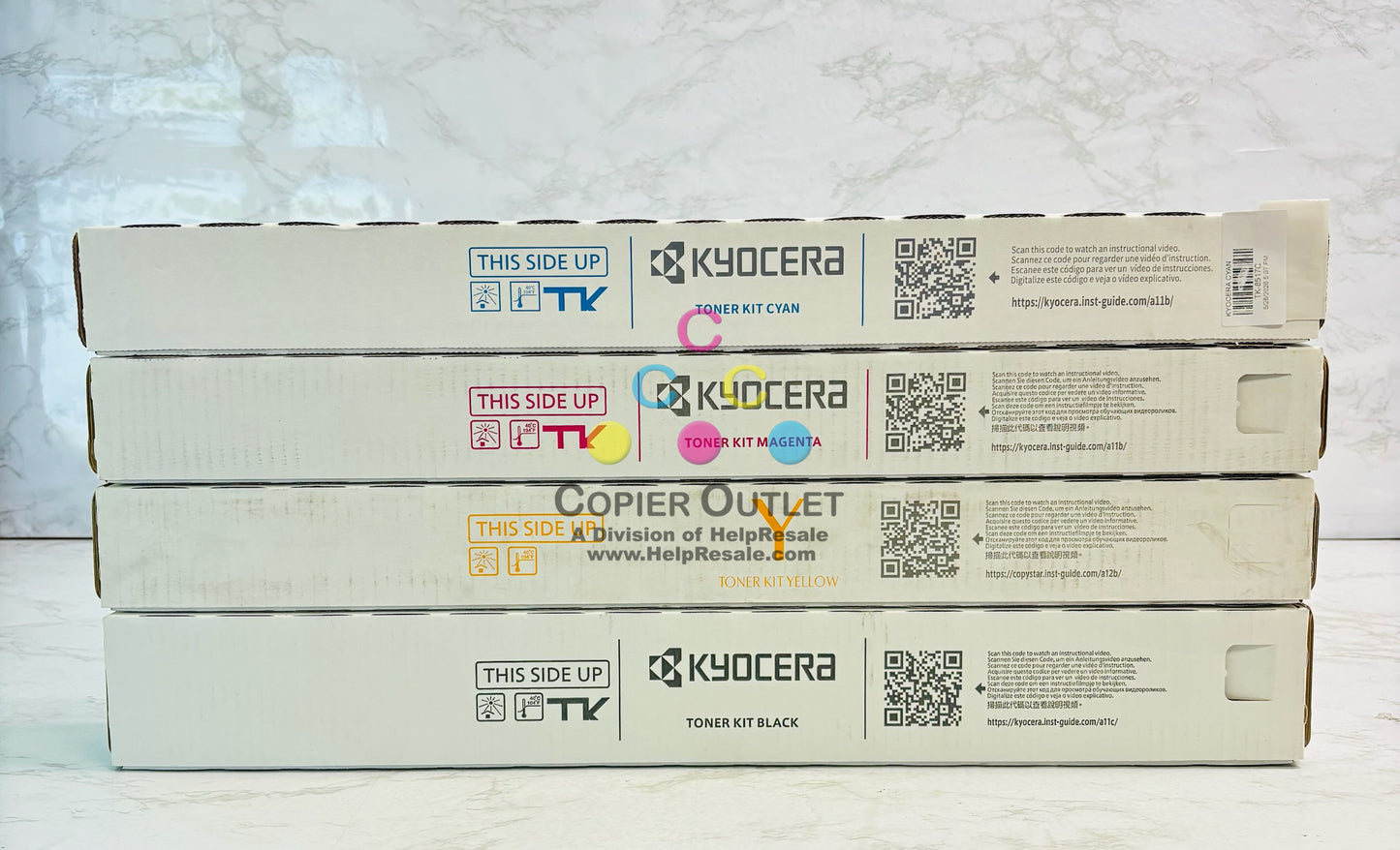 4 Genuine Kyocera TASKalfa 5052ci, 5053ci Cyan,Magenta,Yellow&Black Toner TK-8517