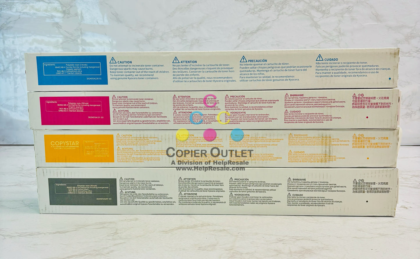 4 Genuine Kyocera TASKalfa 5052ci, 5053ci Cyan,Magenta,Yellow&Black Toner TK-8517