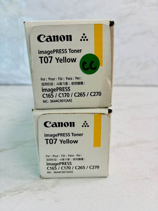 2 Cosmetic Genuine Canon imagePRESS Lite C165, C170 Yellow Toner T07Y, 36440001