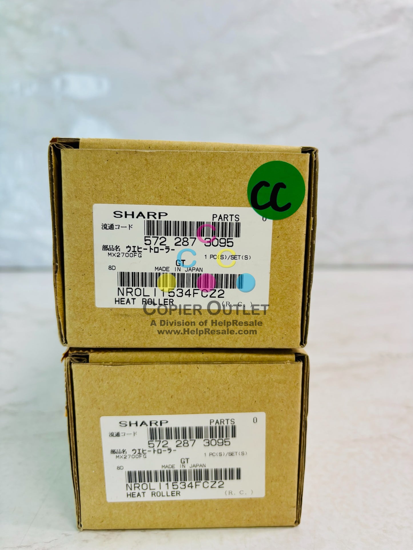 2 Genuine Sharp MX2700FG, MX-2600 Heat Roller 572 287 3095, NR0LI1534FCZ2