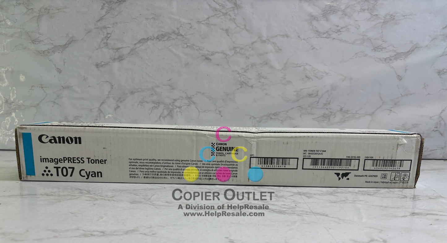 Genuine Canon imagePRESS Lite C165,C170,C265,C270 Cyan Toner T07C 3642C001(AA)