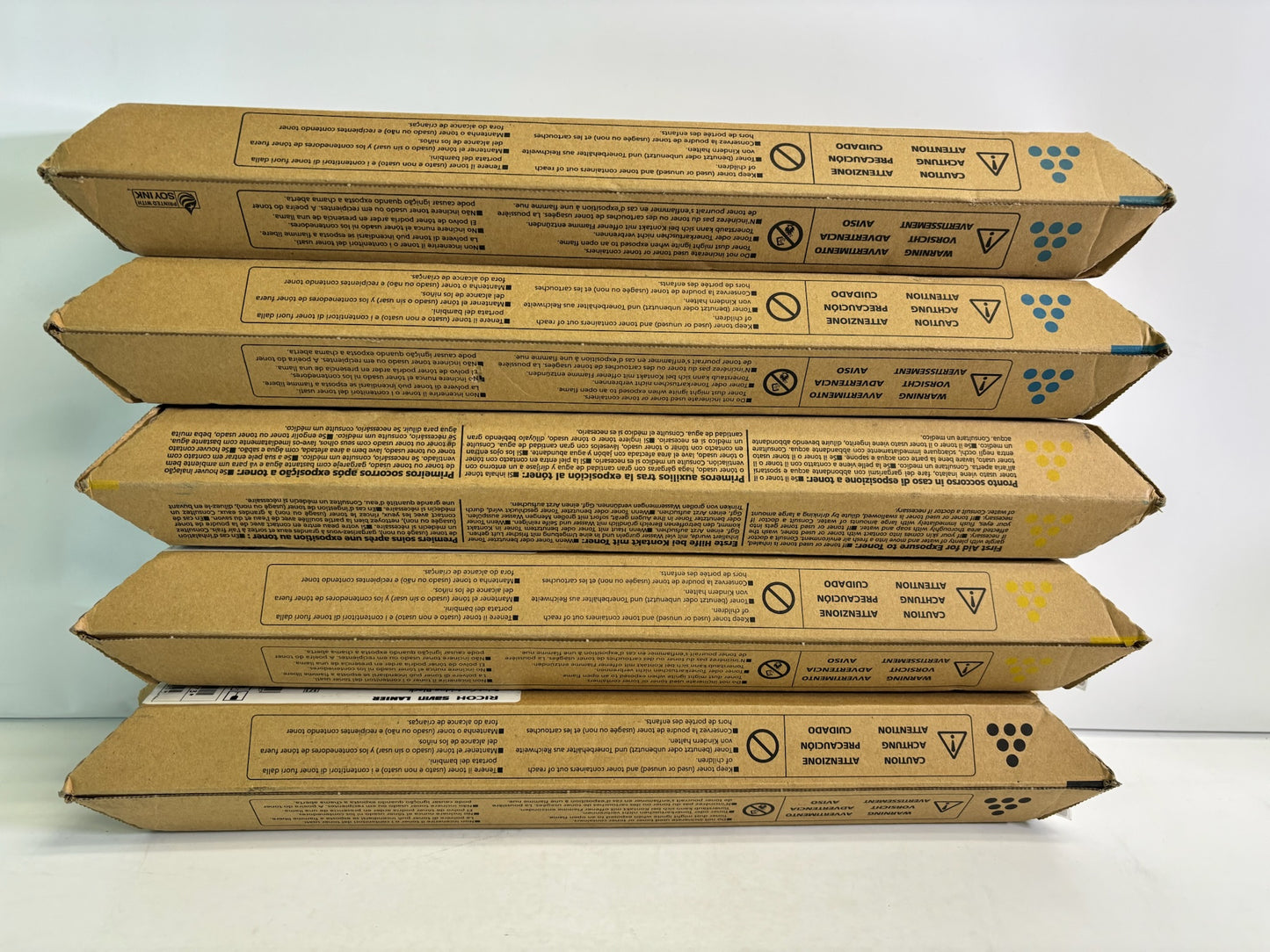 5 Genuine Ricoh MPC400,C240,LD140C CCYYK Toners 842473, 842474, 842476