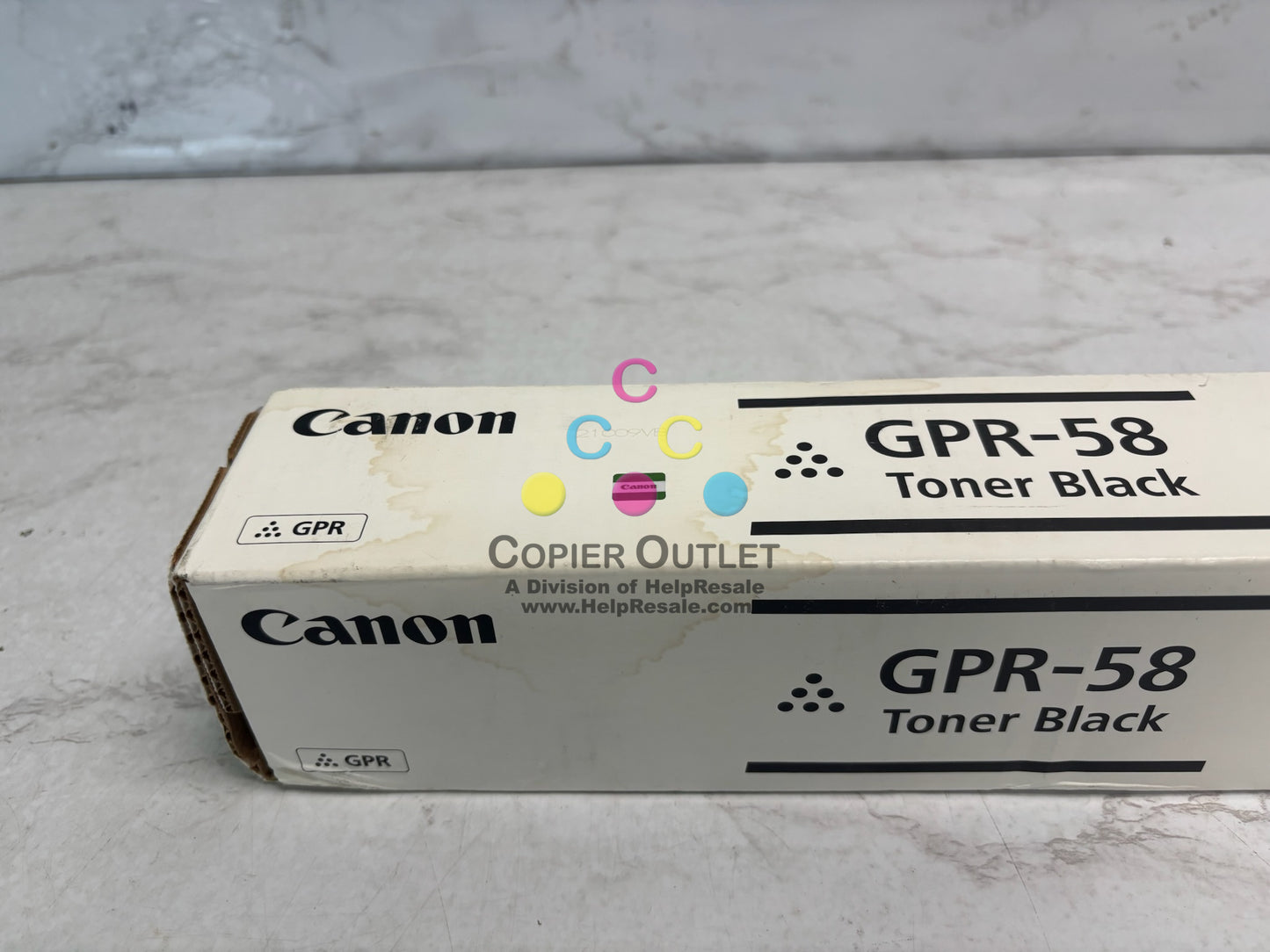 4 Genuine Canon iRA C256,C257,C356 GPR-58 CMYK Toner (Waterstained Black Box)