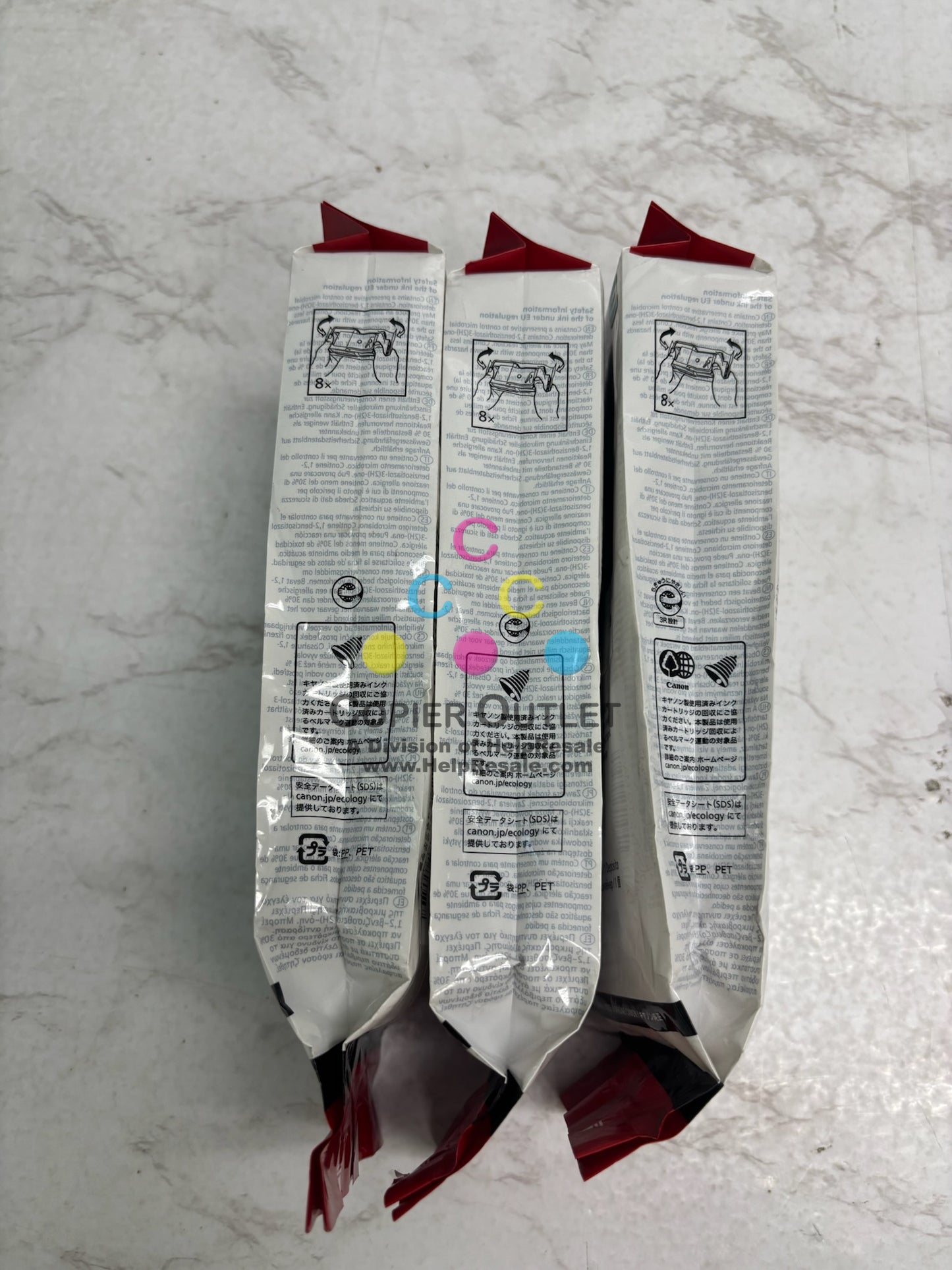 3 Genuine Canon IPF6400, IPF6450 Inks PFI-206PM, PFI-206PC, PFI-206PGY (2019-20)