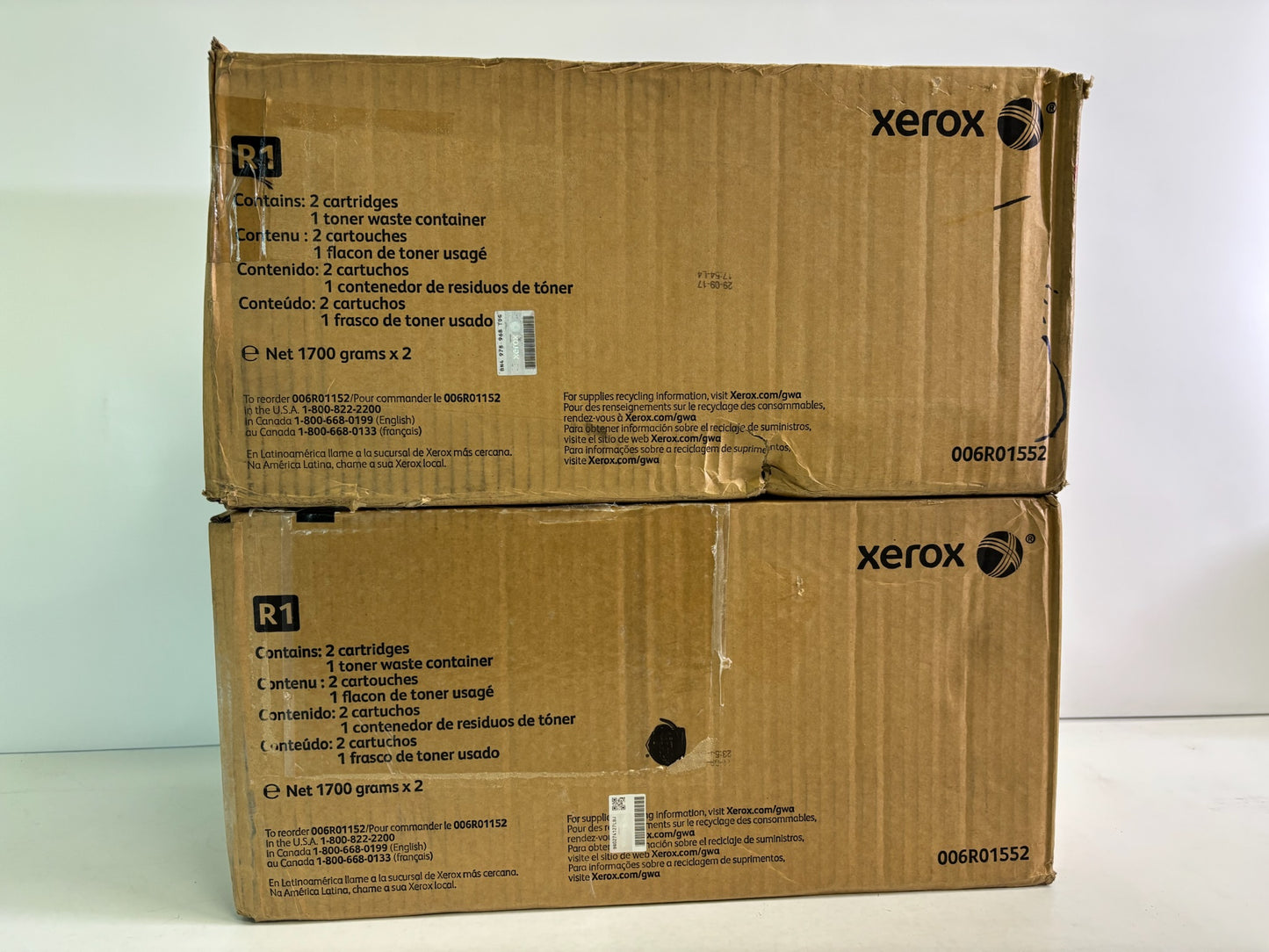 2 Genuine Xerox Workcentre 5865/5875/5890 Black Toners 006R01552 (4 bottles)