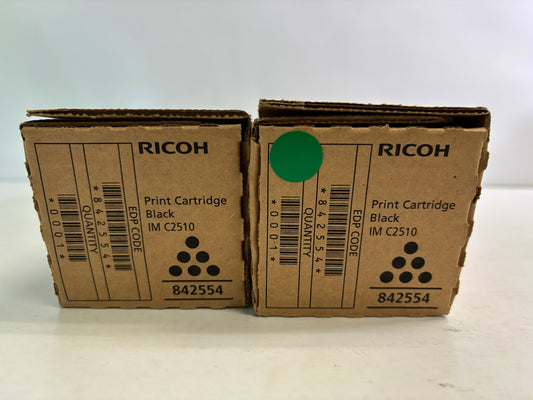 Lot of 2 New Genuine Ricoh IM C2510 Black Toner 842554 (240 gram/each)