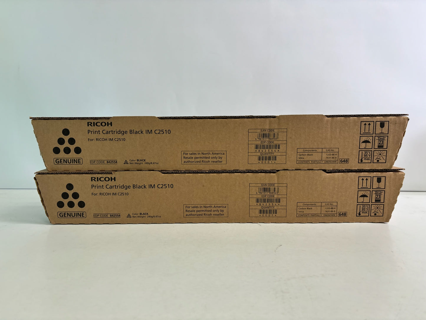 Lot of 2 New Genuine Ricoh IM C2510 Black Toner 842554 Same Day Ship