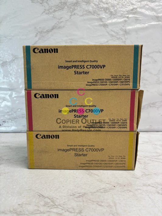 3 Genuine Canon IPC7000VP Cyan, Mag & Yel Starter 0441B001, 0442B001, 0443B001