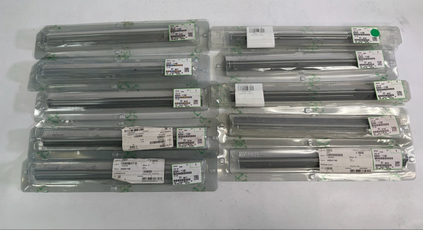 10 Genuine Ricoh Aficio 1060,1075,2051 Drum Cleaning Blade AD041140 (AD04-1140)