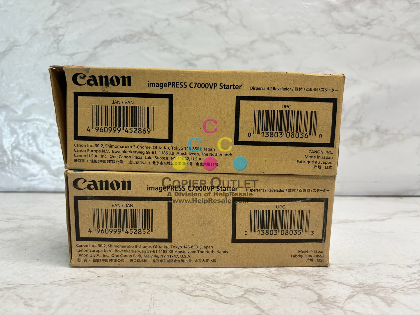 2 Genuine Canon IPC7000VP Cyan & Magenta Starters 0441B001(AA), 0442B001(AA)