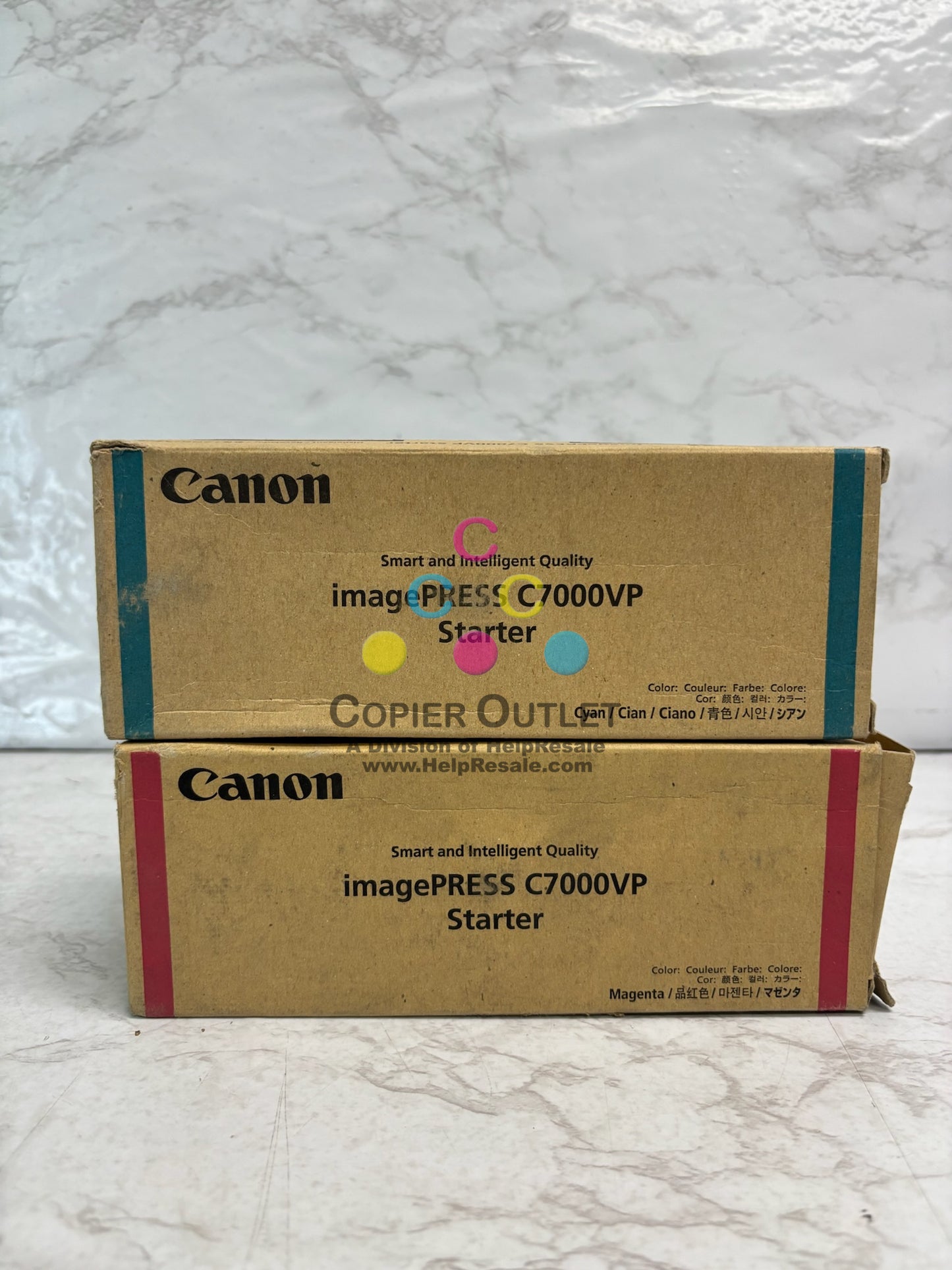 2 Genuine Canon IPC7000VP Cyan & Magenta Starters 0441B001(AA), 0442B001(AA)