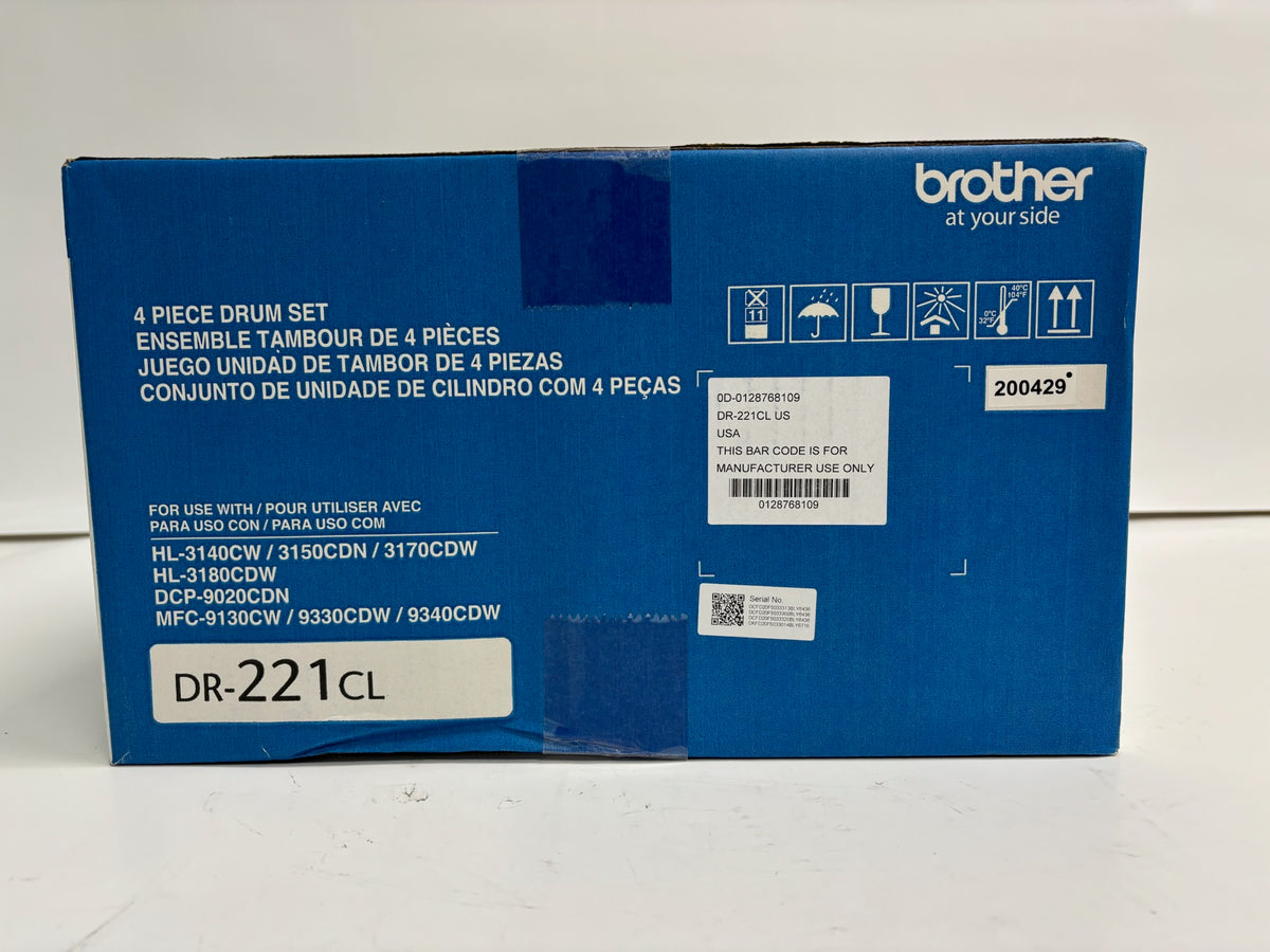 Genuine Brother HL-3140CW, HL-3180CDW, MFC-9130CW DR-221CL (4 Piece Drum Set)