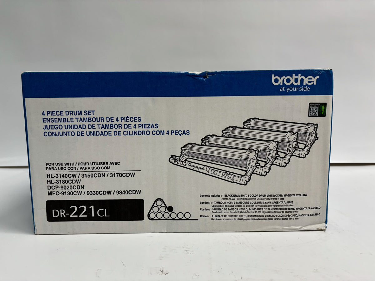 Genuine Brother HL-3140CW, HL-3180CDW, MFC-9130CW DR-221CL (4 Piece Drum Set)
