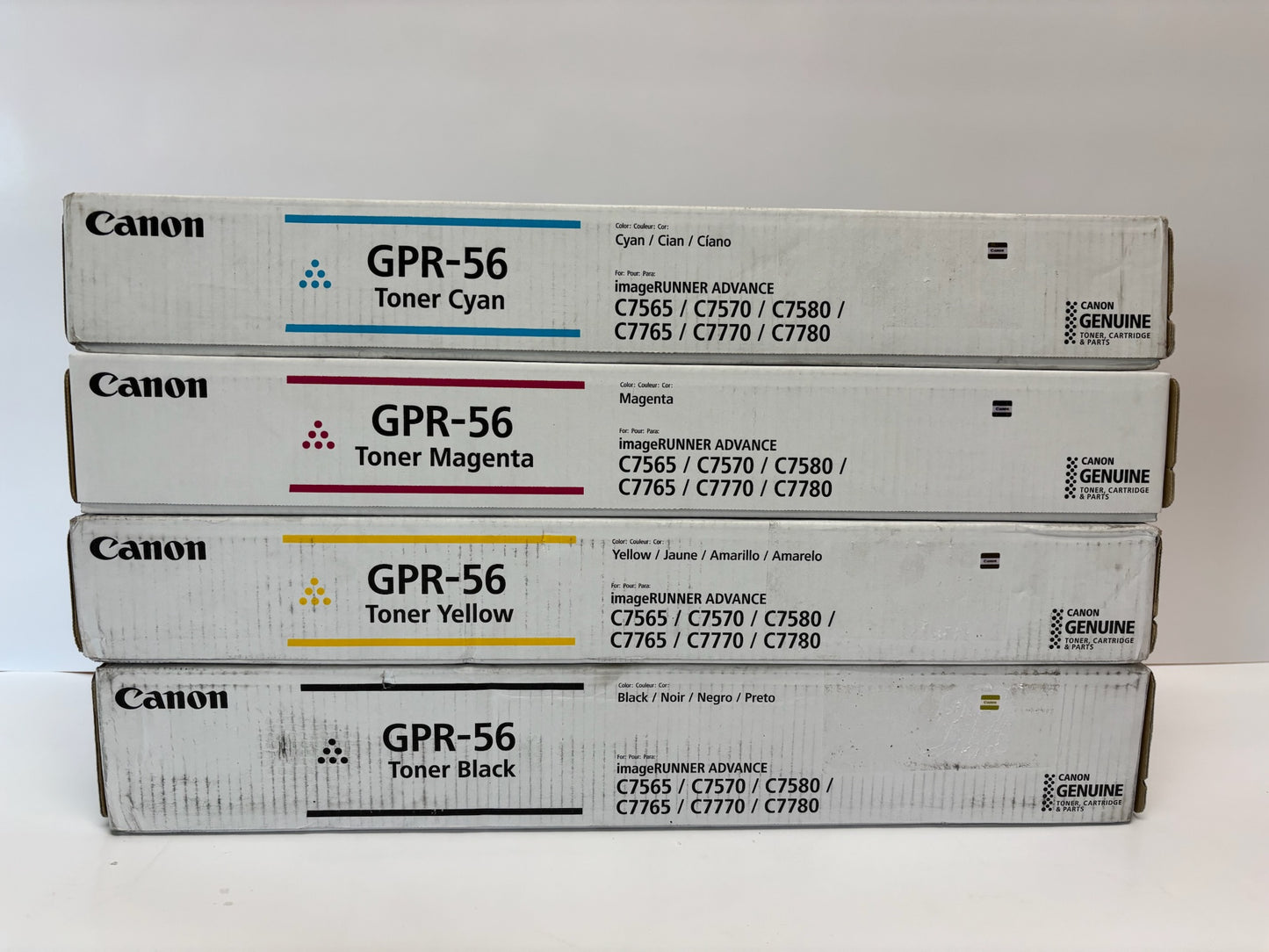 4 Genuine Canon iRADVC7565,C7570,C7580,C7765,C7770 GPR56 GPR-56 CMYK Toners