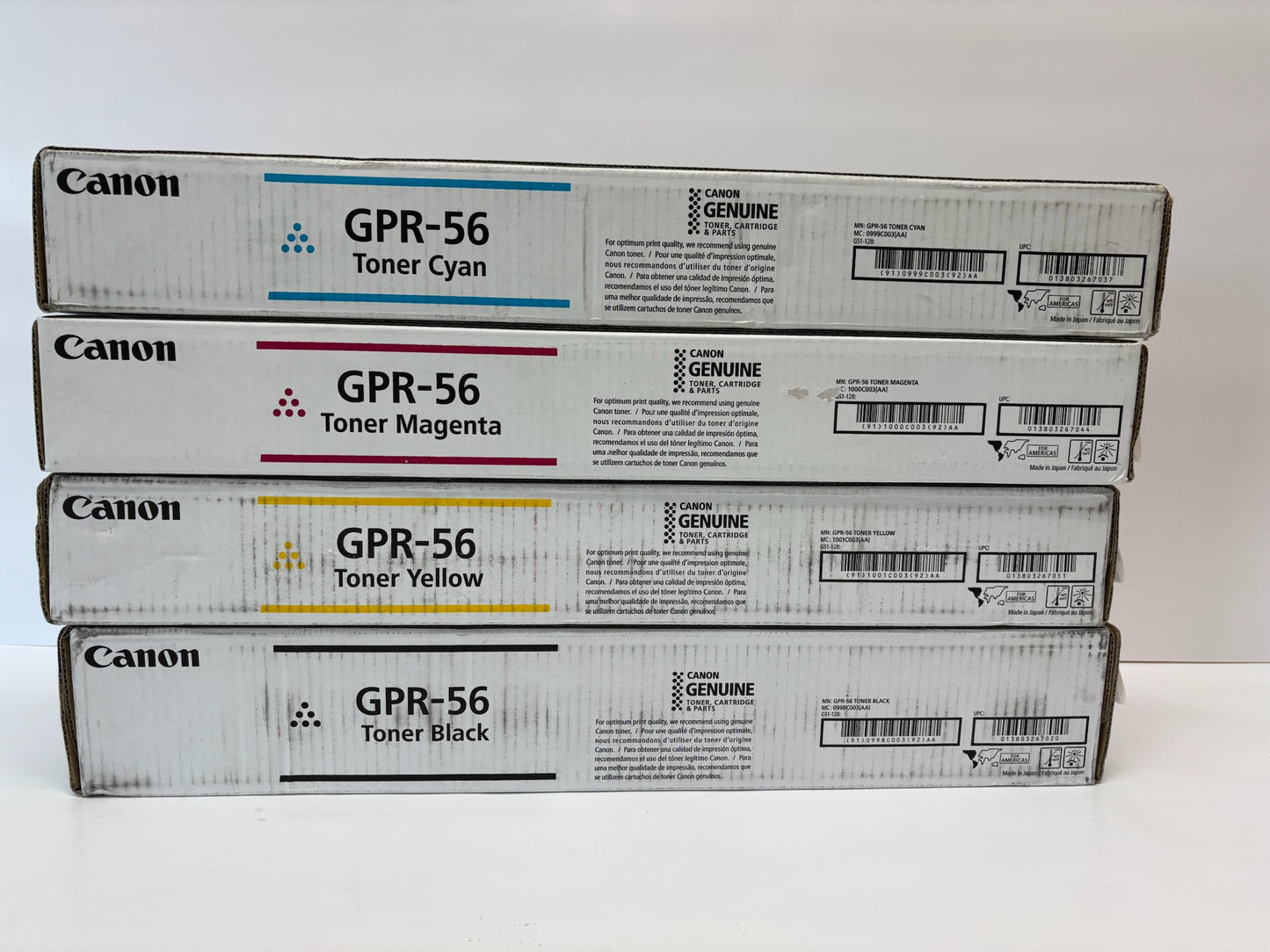 4 Genuine Canon iRADVC7565,C7570,C7580,C7765,C7770 GPR56 GPR-56 CMYK Toners