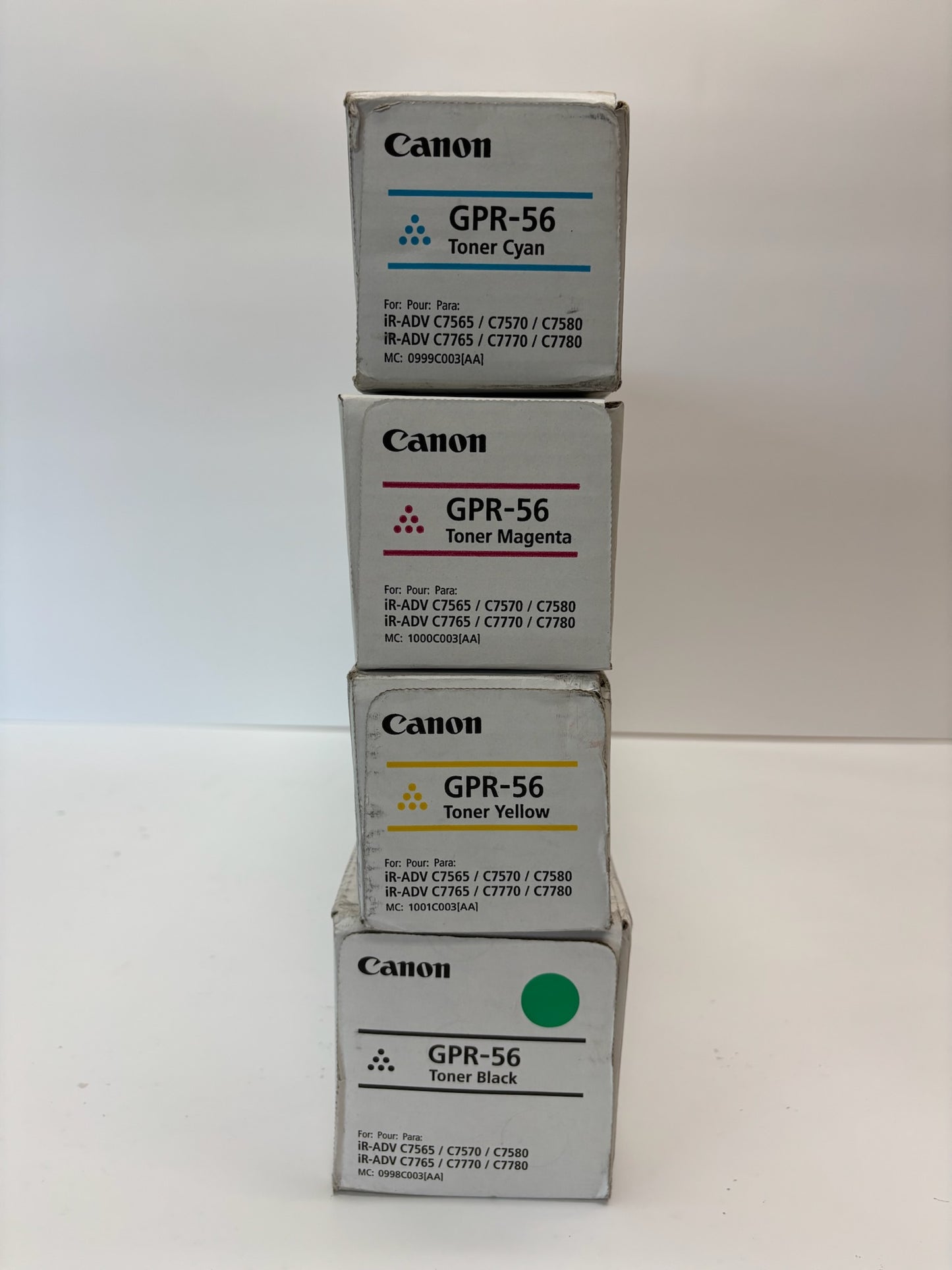 4 Genuine Canon iRADVC7565,C7570,C7580,C7765,C7770 GPR56 GPR-56 CMYK Toners