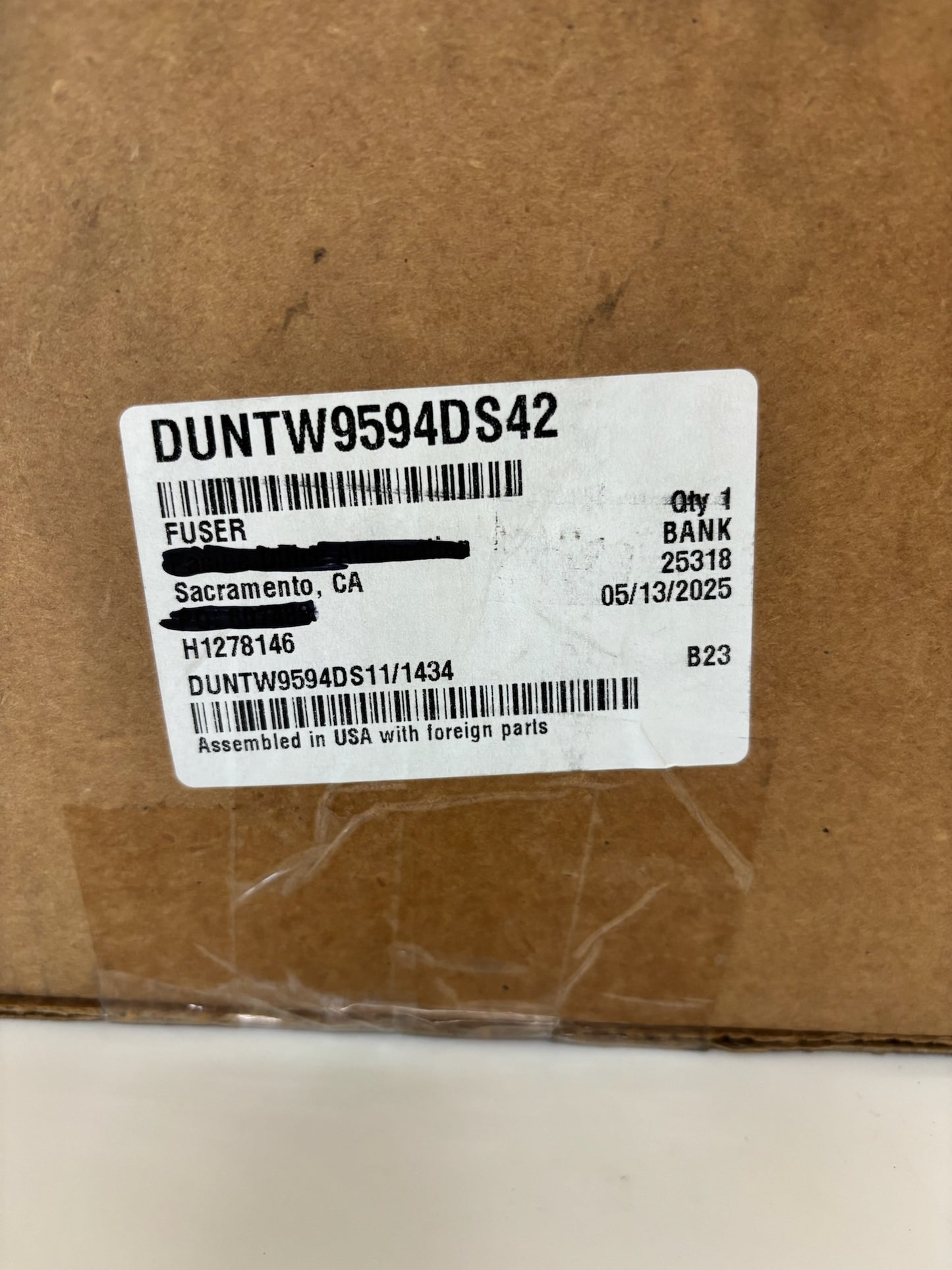 Open Genuine Sharp Fuser Unit DUNTW9594DS42 (MX-409FU1), Refurbished by Hytec
