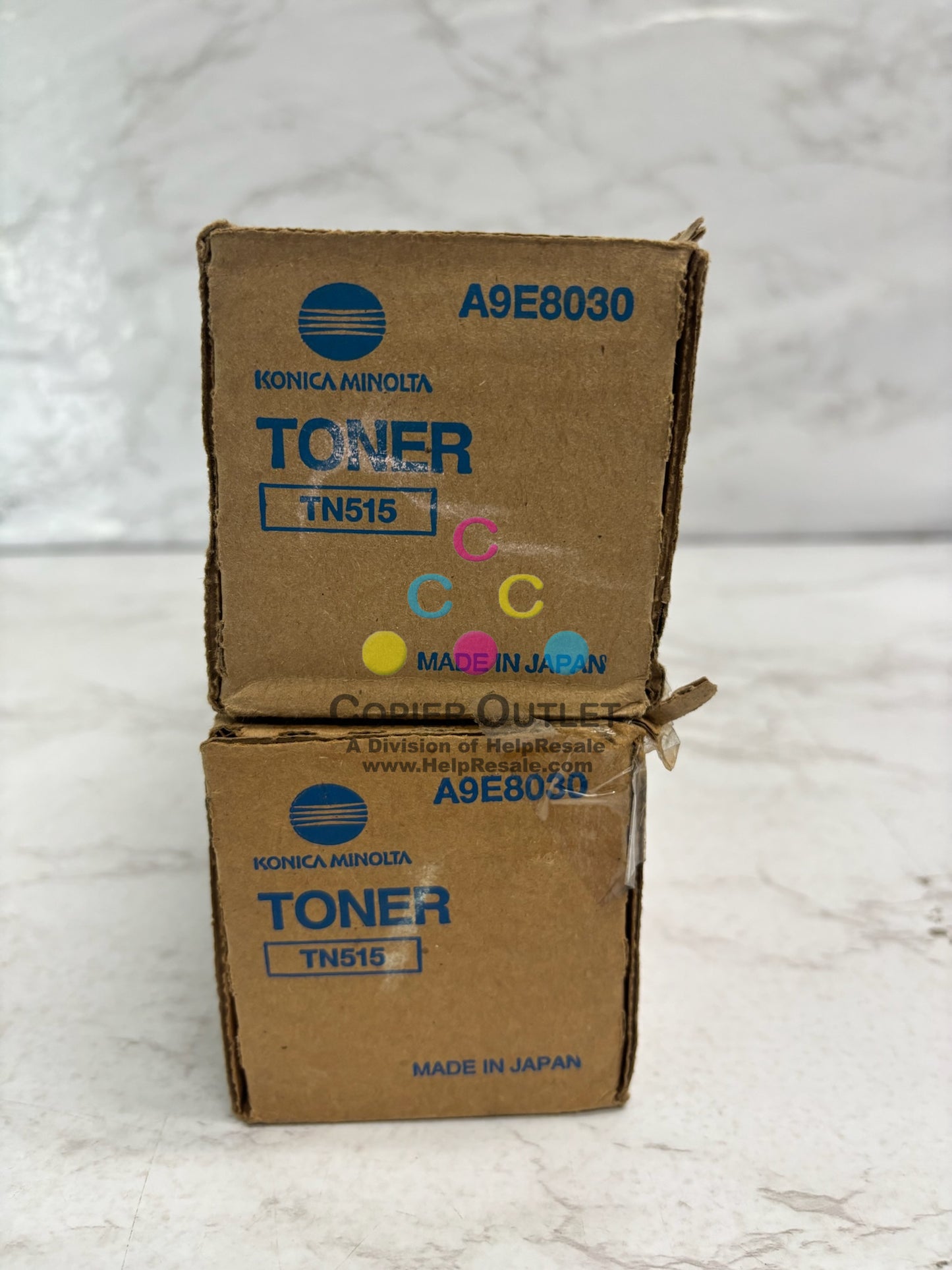 2 Genuine Konica Minolta BizHub 458, 558 Black Toners TN515K A9E8030 (Bad Boxes)