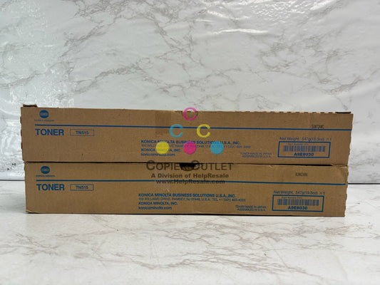 2 Genuine Konica Minolta BizHub 458/558 TN515K Toner Cartridges Same Day Ship