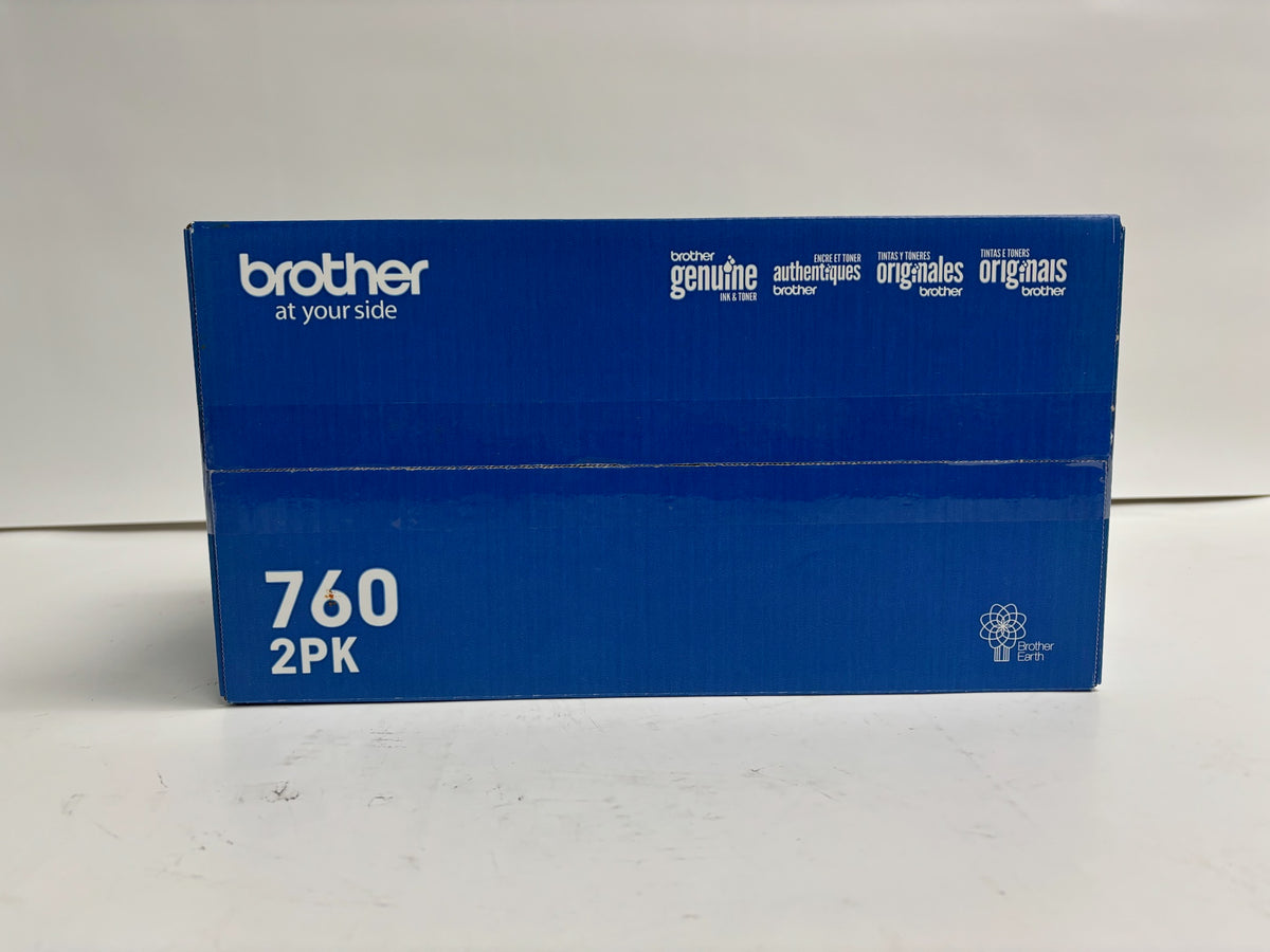 Genuine Brother DCP-L2550DW, HL-L2350DW TN-760, TN760 Black Toner (2 Pack)
