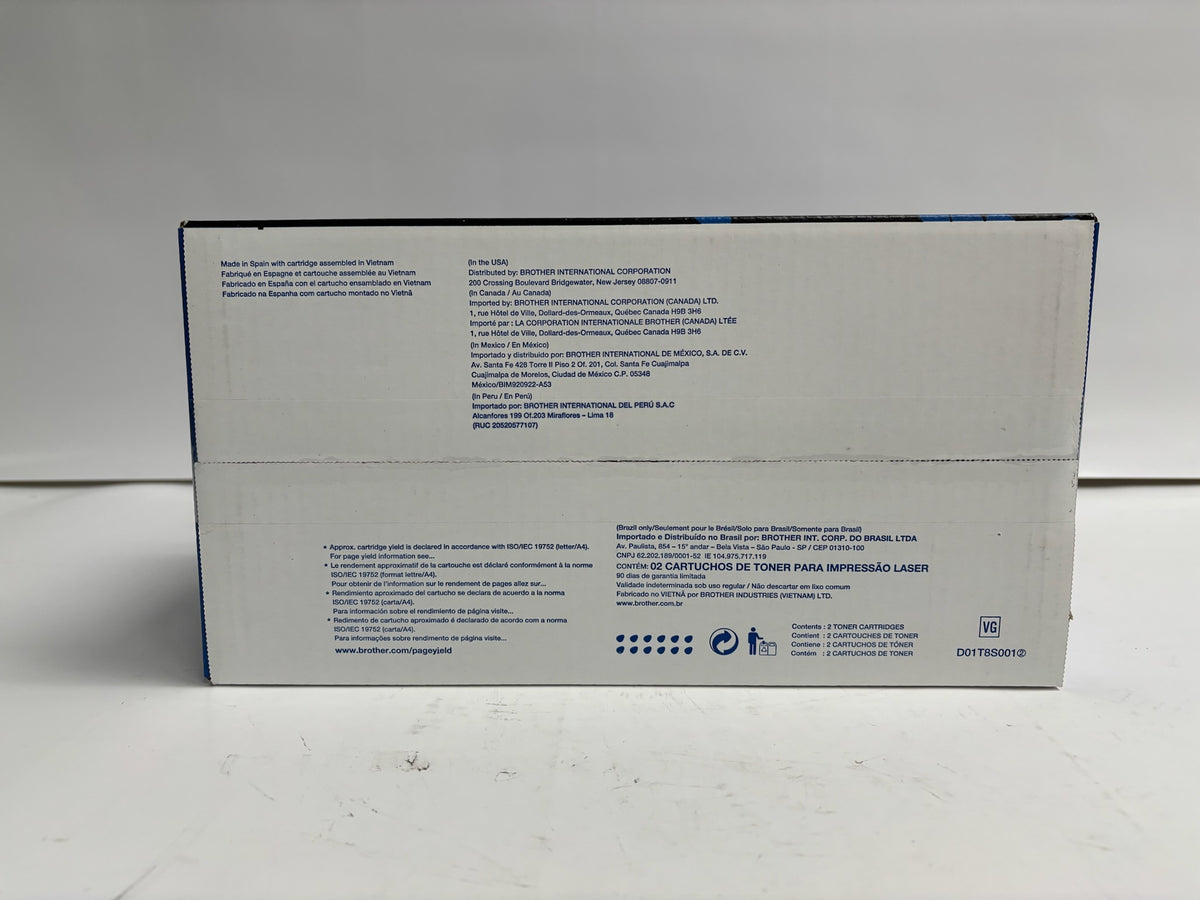 Genuine Brother DCP-L2550DW, HL-L2350DW TN-760, TN760 Black Toner (2 Pack)