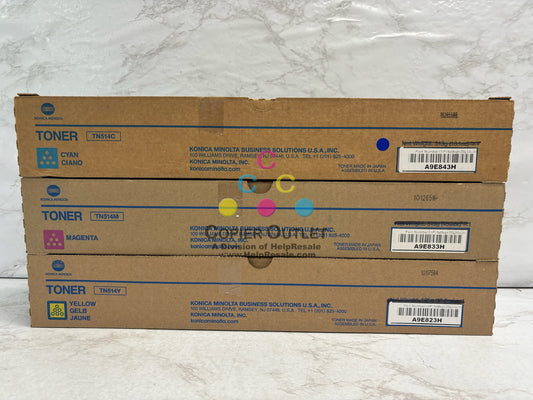 3 OEM Konica Bizhub C458,C558,C658 TN514CMY Low Yield Toners (Net Weight 8.8oz)