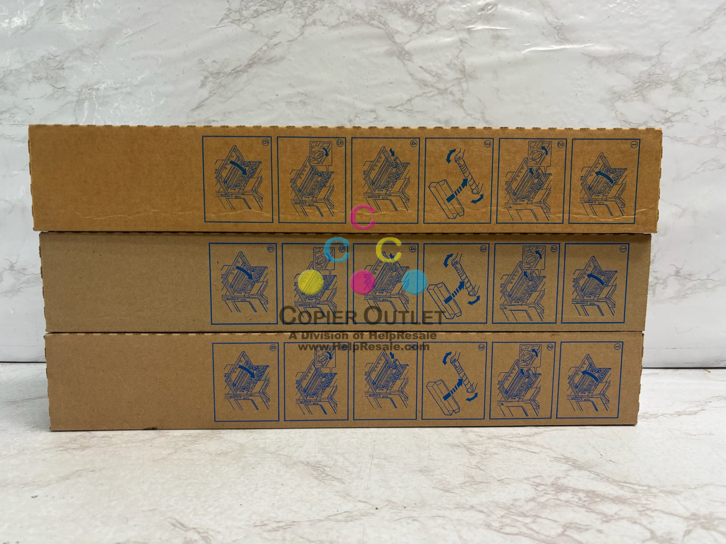 3 OEM Konica Bizhub C458,C558,C658 TN514CMY Low Yield Toners (Net Weight 8.8oz)