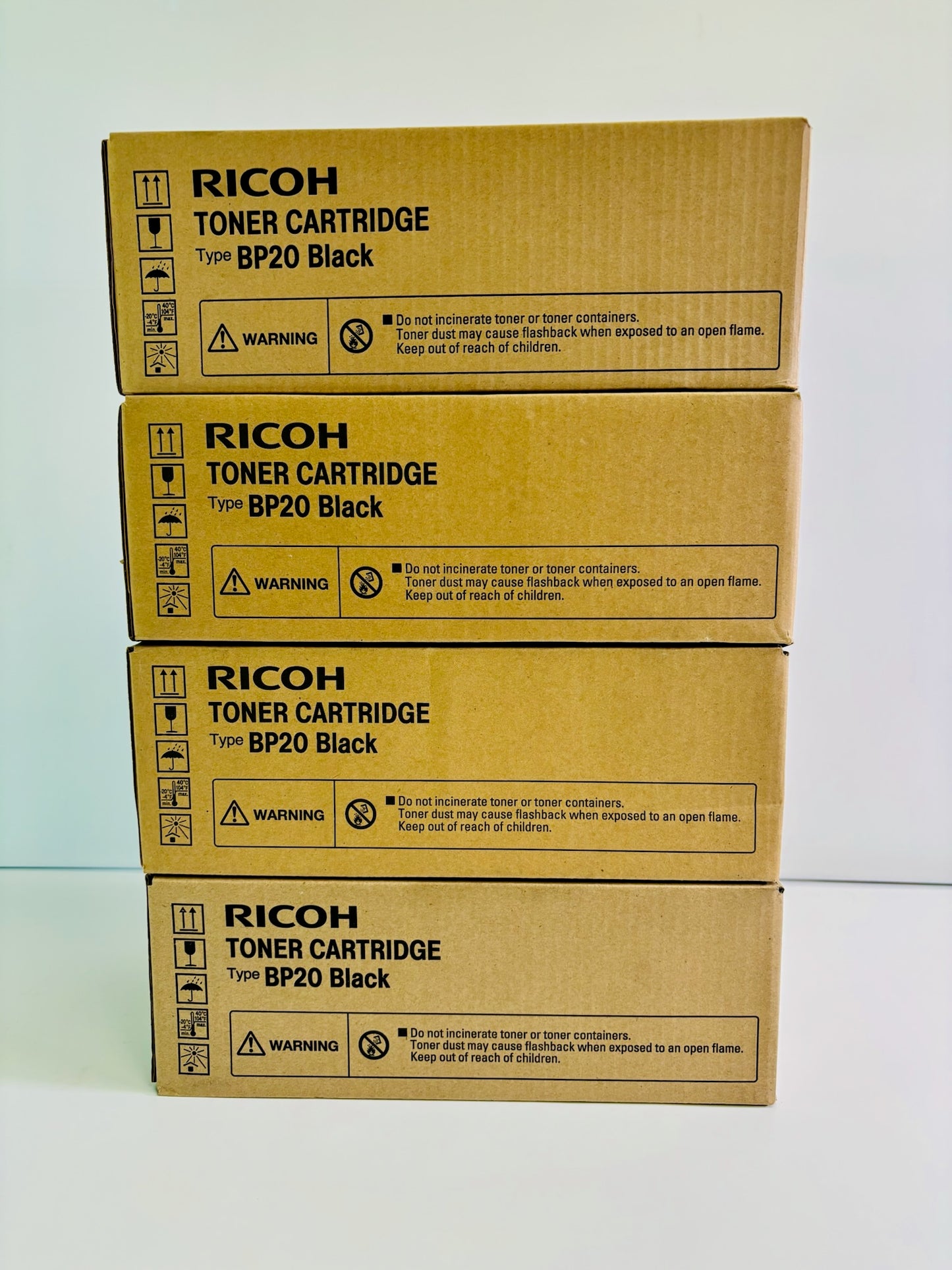 4 Genuine Ricoh Aficio BP20  Black Toner Cartridge Type BP20, 402455, G288-17