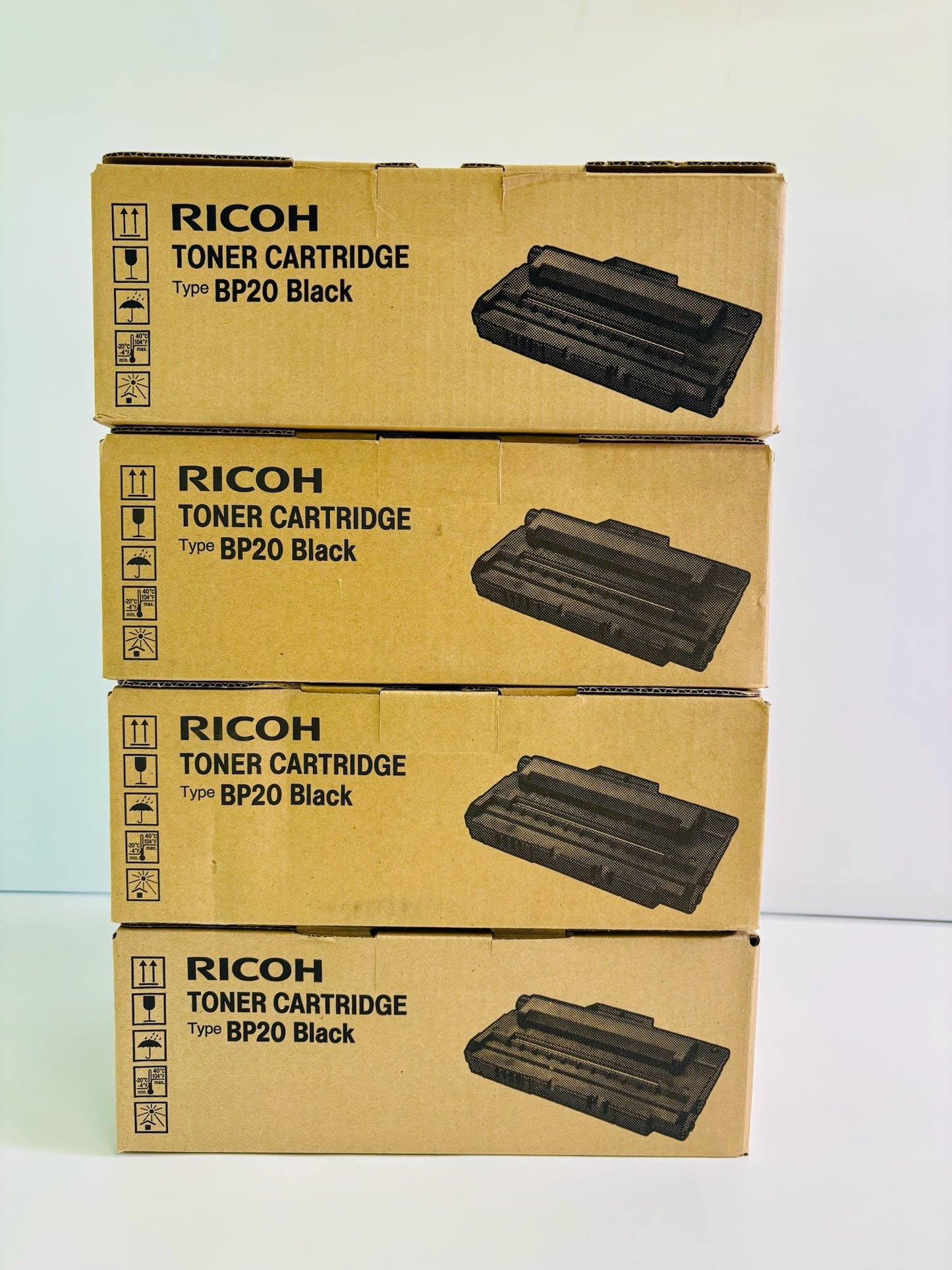 4 Genuine Ricoh Aficio BP20  Black Toner Cartridge Type BP20, 402455, G288-17