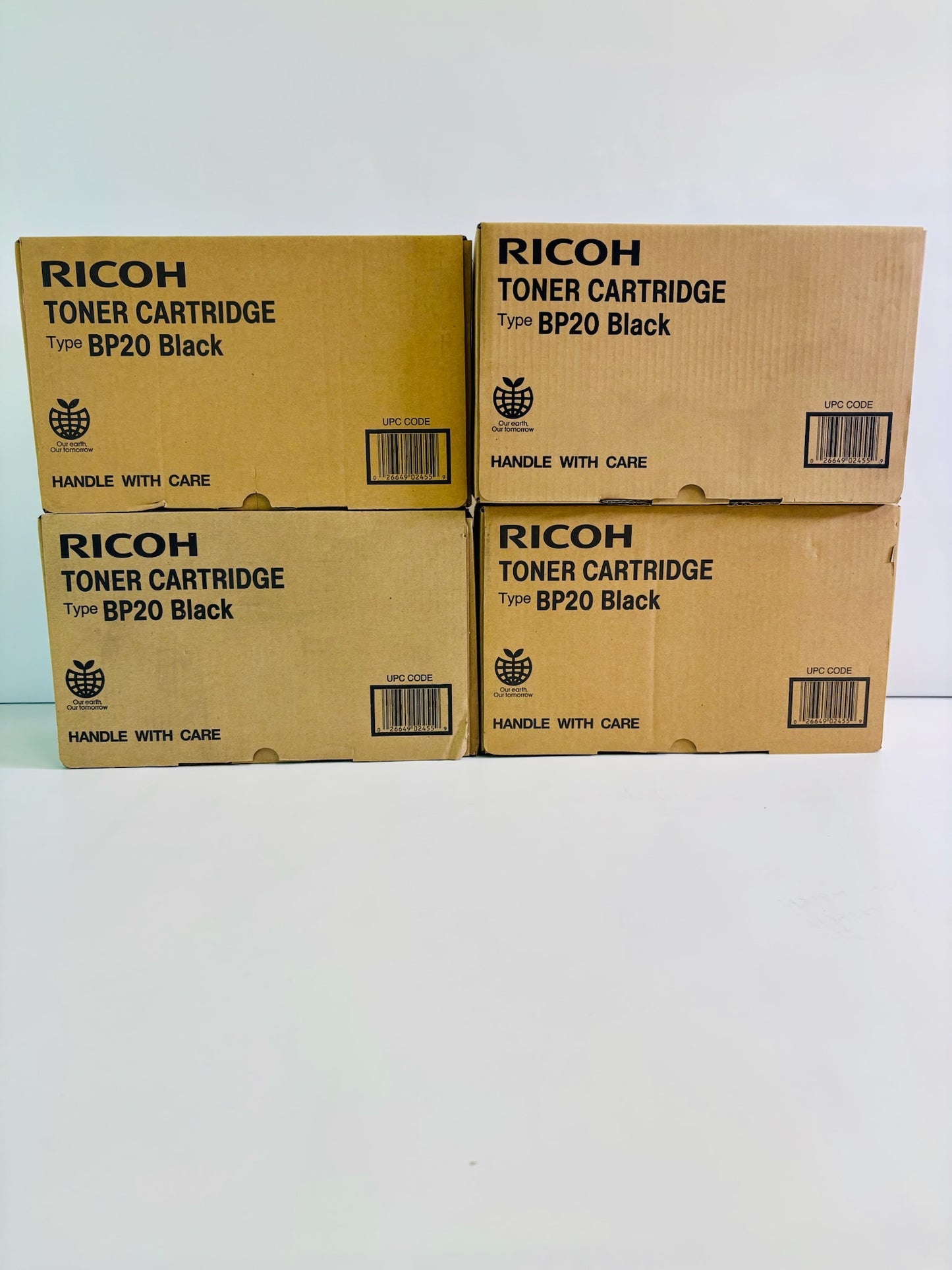 4 Genuine Ricoh Aficio BP20  Black Toner Cartridge Type BP20, 402455, G288-17