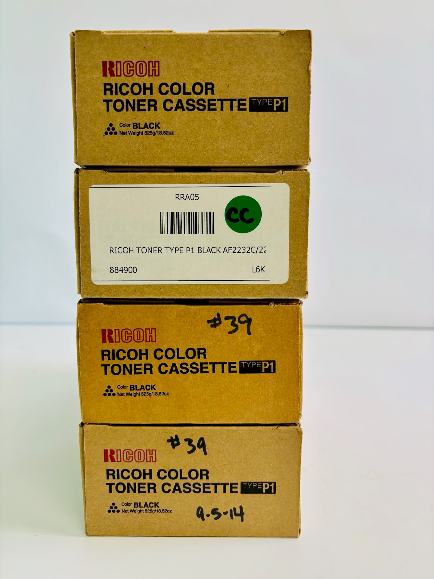 4 Genuine Ricoh Aficio 2228, 2232C Black Toner Cartridge Type P1, 884900