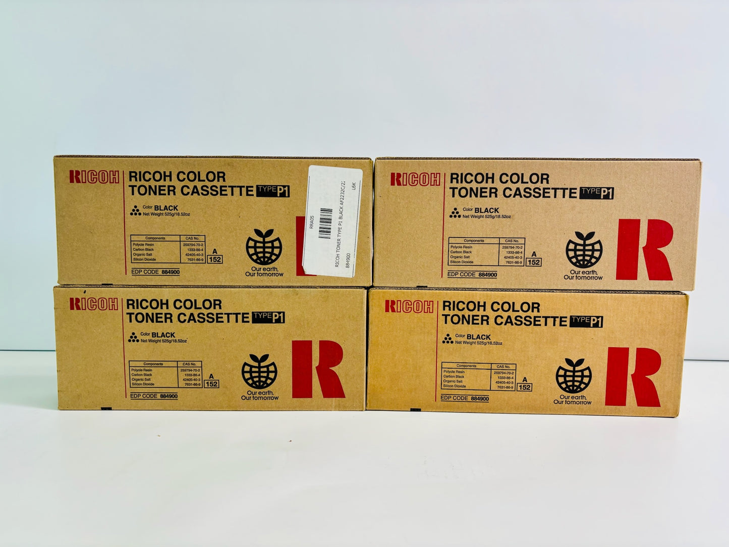 4 Genuine Ricoh Aficio 2228, 2232C Black Toner Cartridge Type P1, 884900