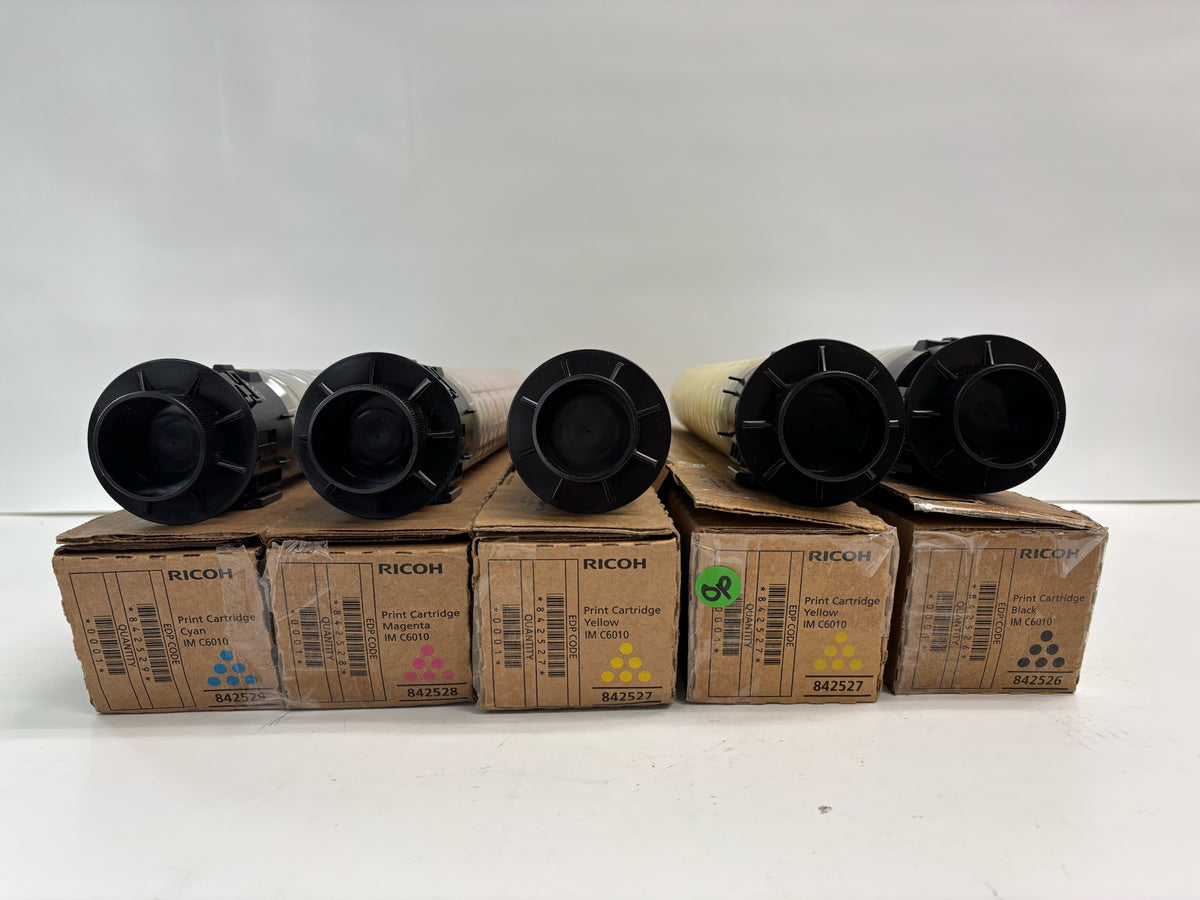 5 Genuine Ricoh IMC4510,IMC6010 CMYYK Toners 842526, 842527, 842528, 842529