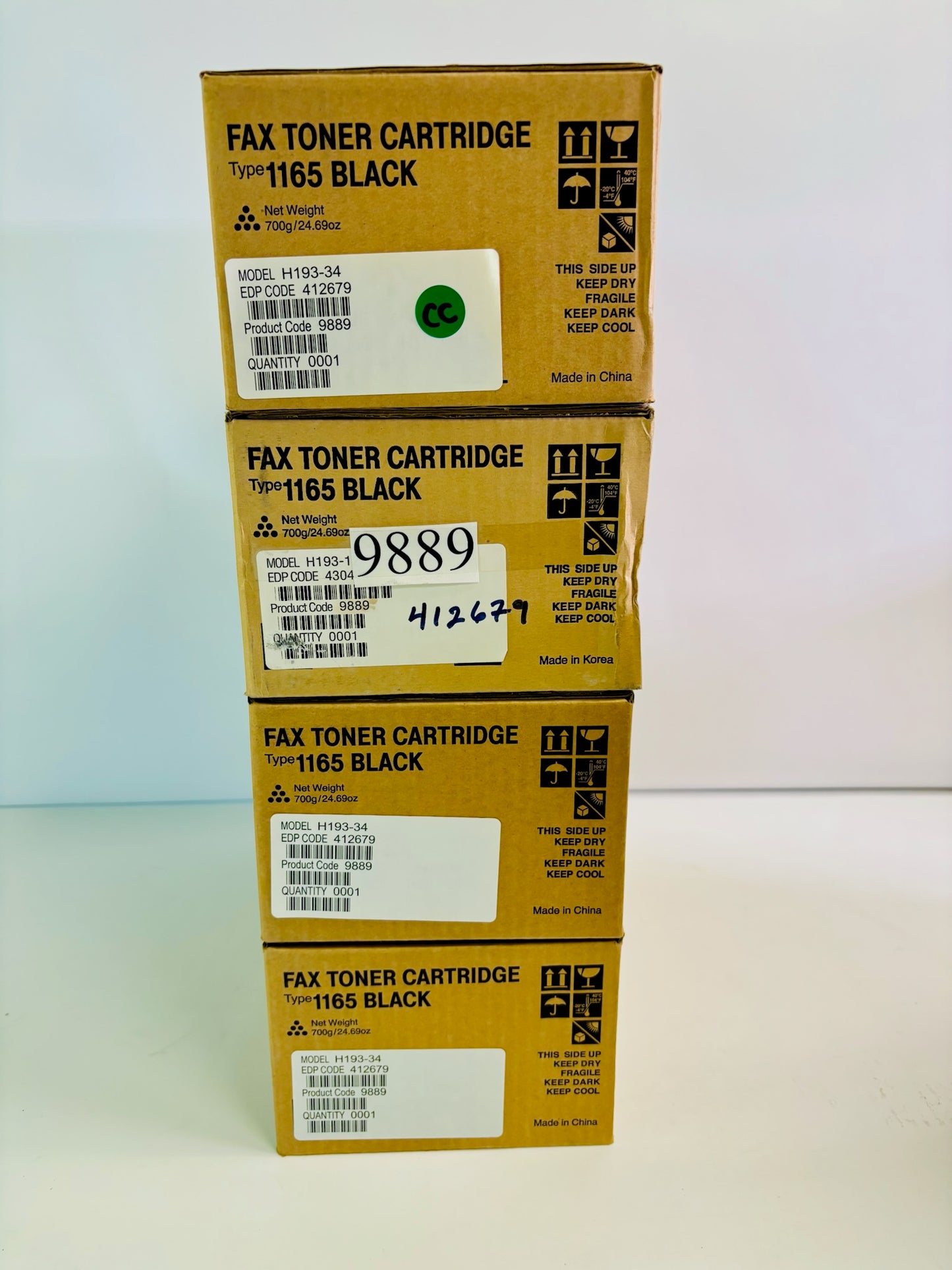 4 Genuine Ricoh Aficio CL3500, CL3500dn Fax Toner Cartridge Type 1165, 430404