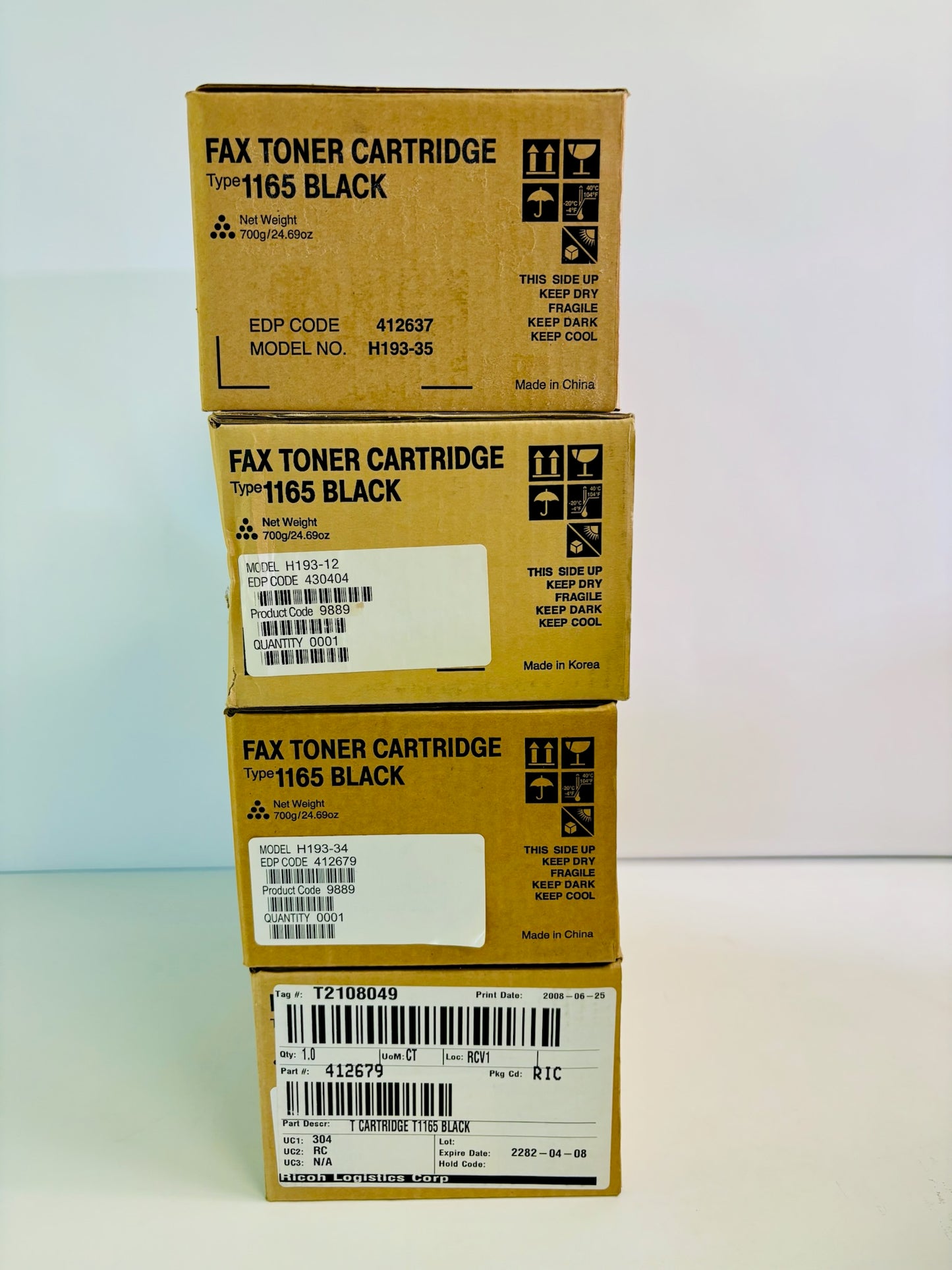 4 Genuine Ricoh Aficio CL3500, CL3500dn Fax Toner Cartridge Type 1165, 430404