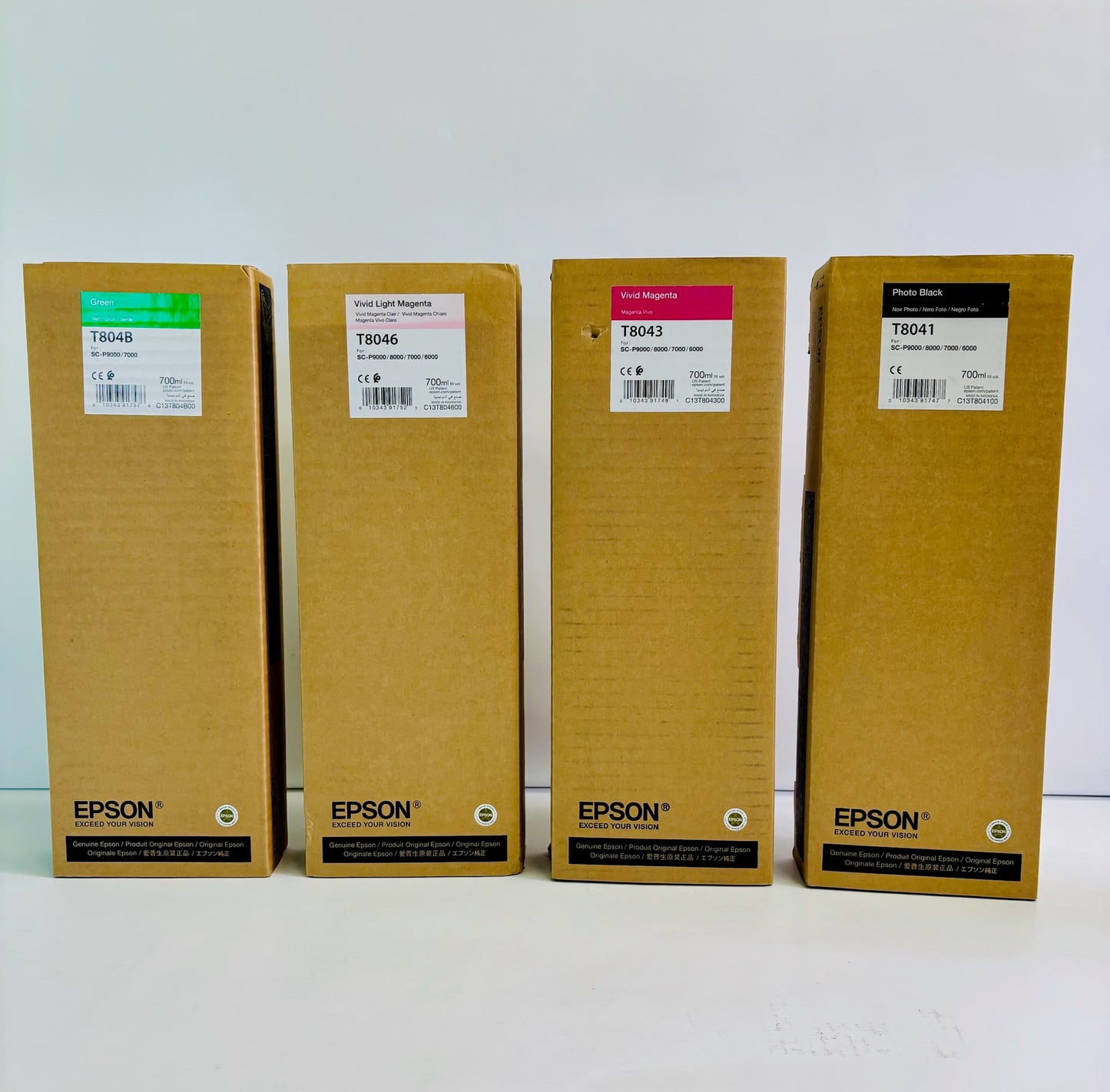 4 Genuine Epson P6000 G,VLM,VM,PB Ink Cartridge T8041,43,46,4B (Exp. 2018-20)