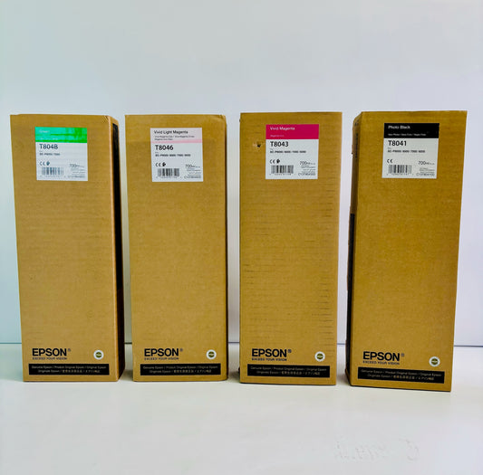 4 Genuine Epson P6000 G,VLM,VM,PB Ink Cartridge T8041,43,46,4B (Exp. 2018-20)
