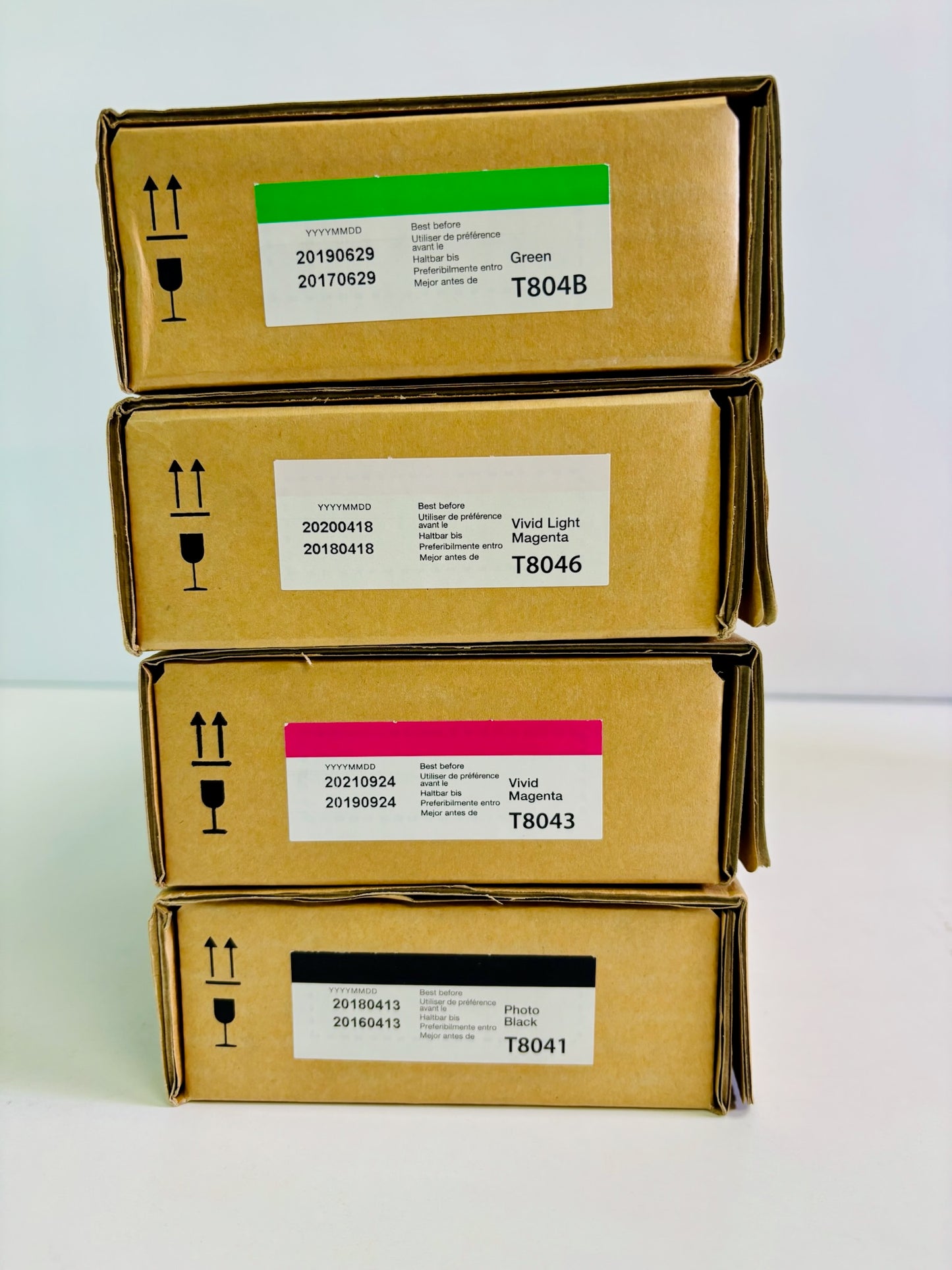 4 Genuine Epson P6000 G,VLM,VM,PB Ink Cartridge T8041,43,46,4B (Exp. 2018-20)