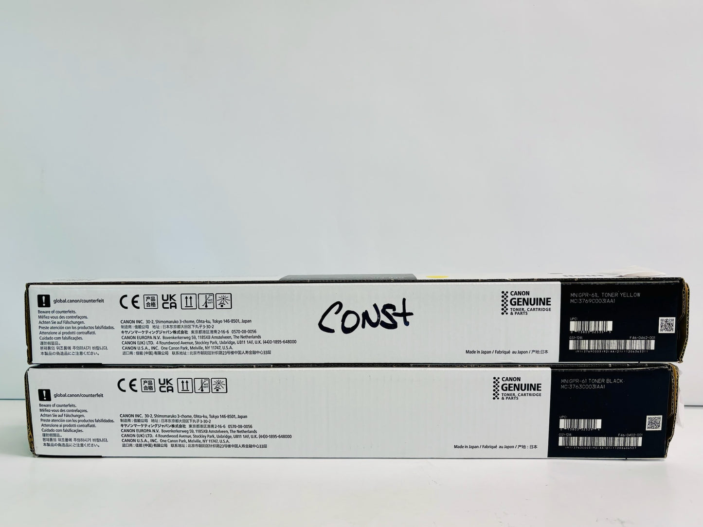 2 Genuine Canon iR Advance DX C5840i, C5850i, Yellow & Black Toner GPR61K, GPR-61LY